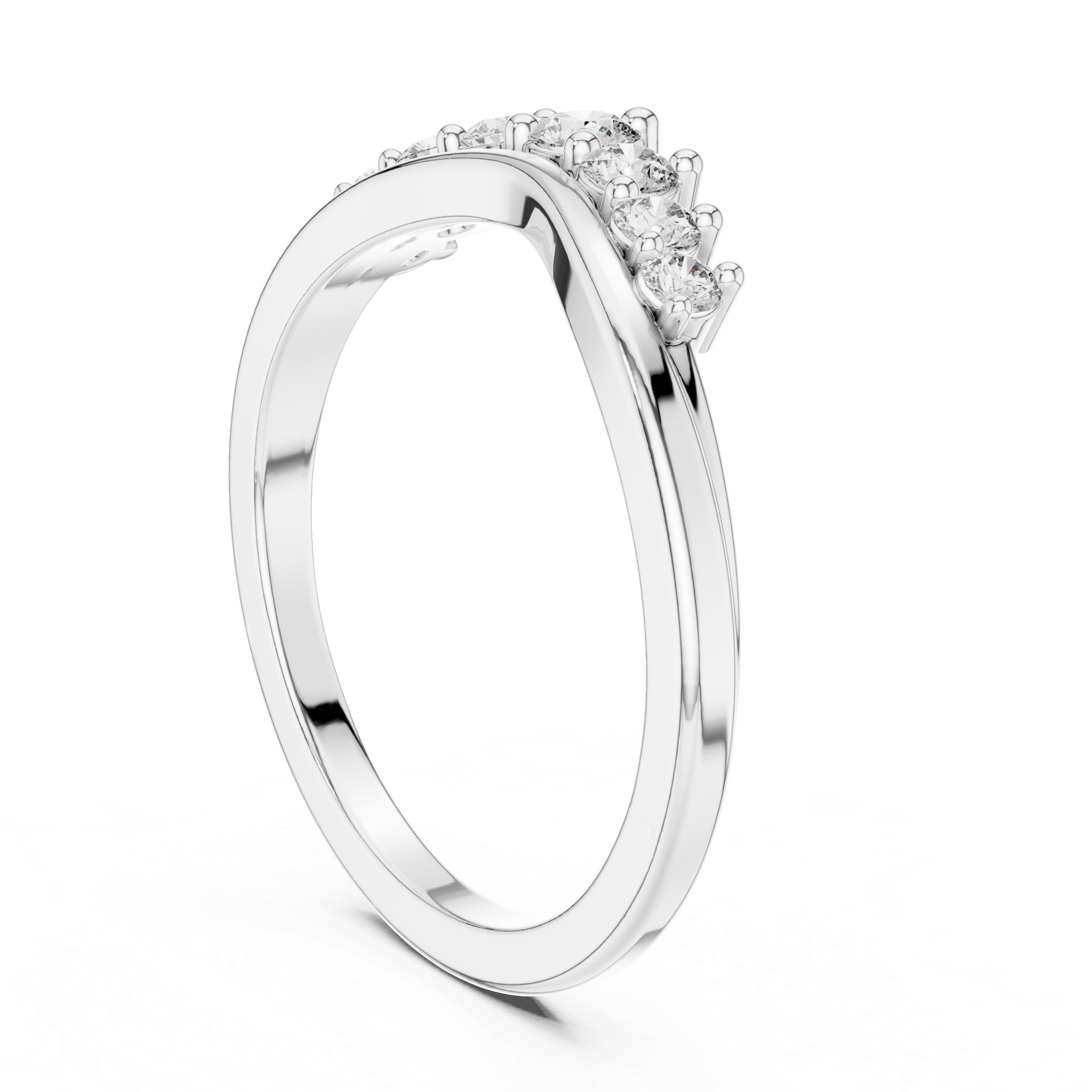 Round Cut Graduated Diamond Band Ring