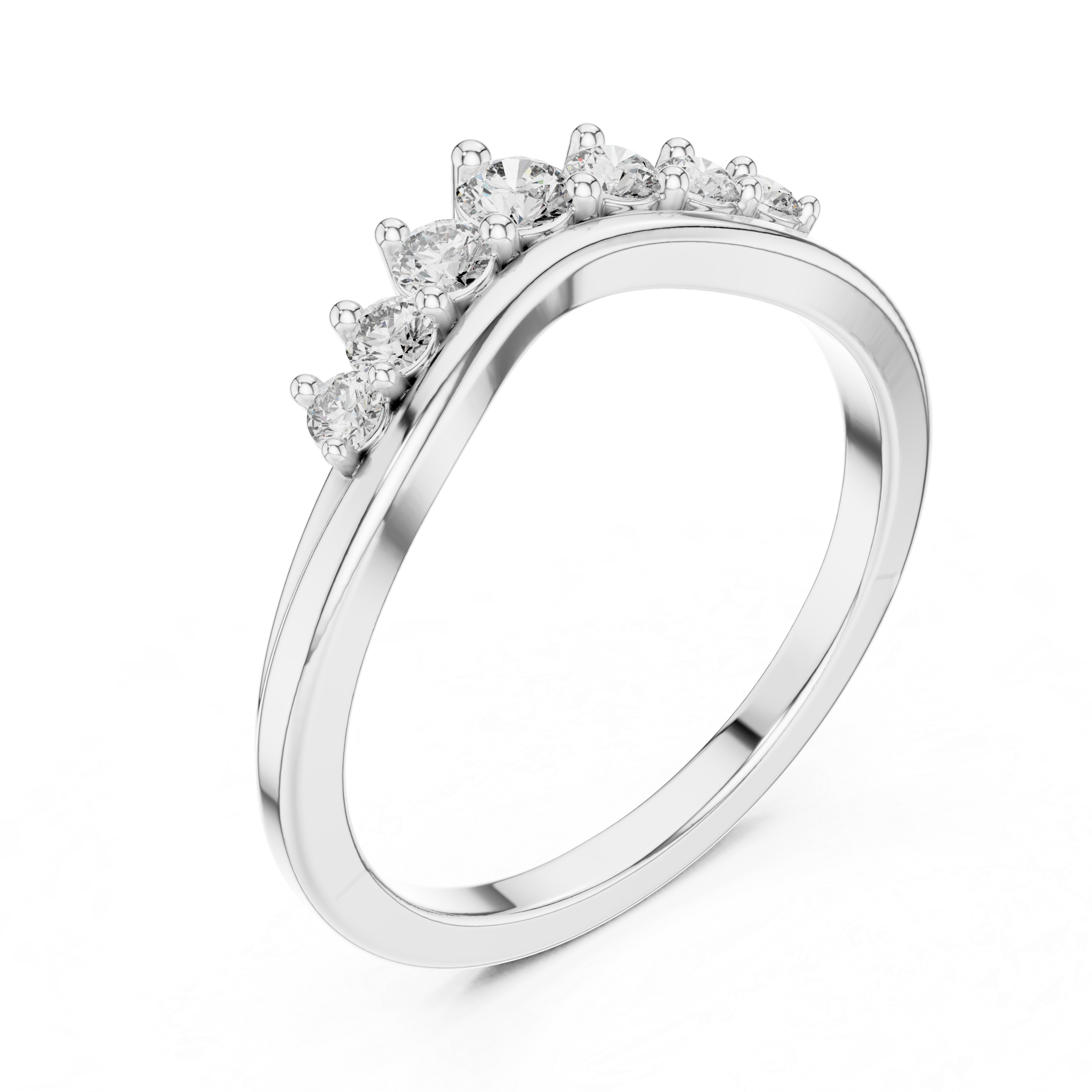 Round Cut Graduated Diamond Band Ring