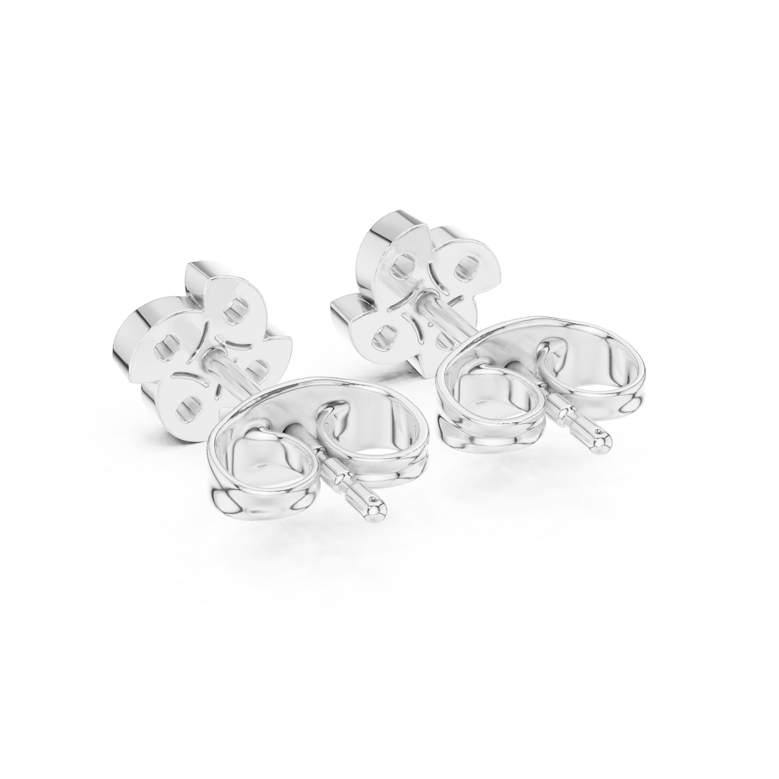 Round Brilliant Diamond Floral Cluster Star Stud Earrings