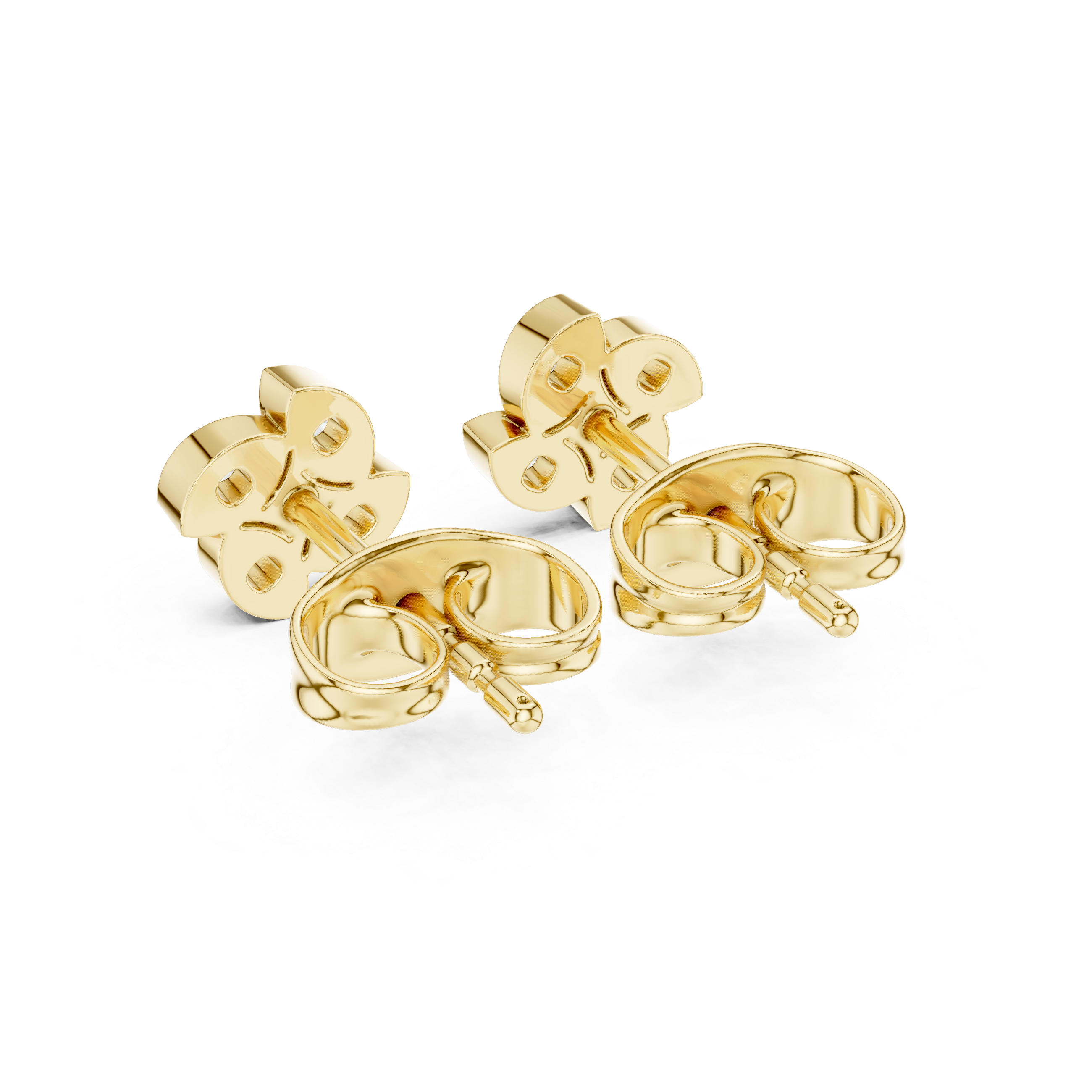 Round Brilliant Diamond Floral Cluster Star Stud Earrings