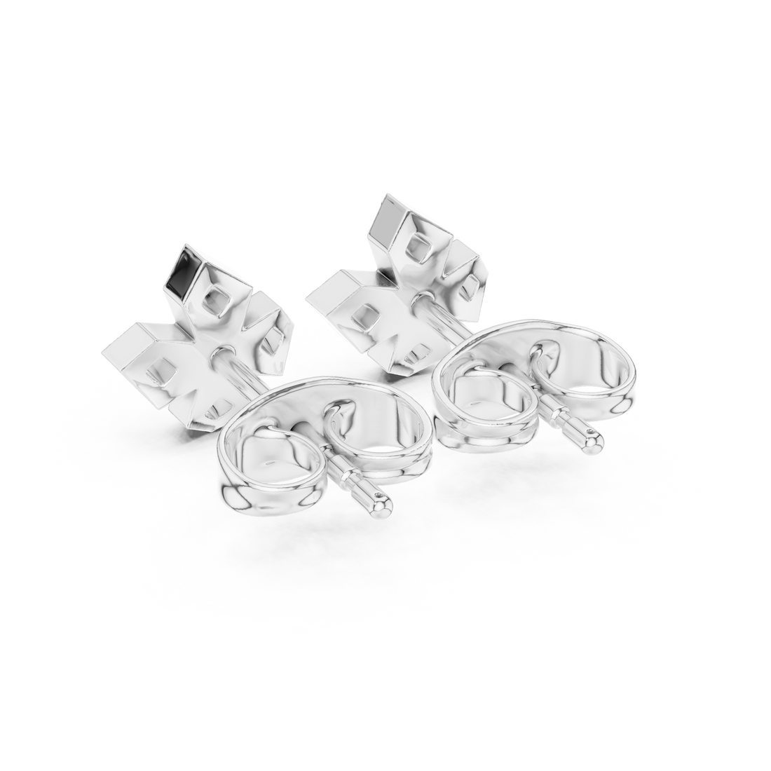 Round Brilliant Diamond Floral Cluster Stud Earrings with Cross Petal Geometry