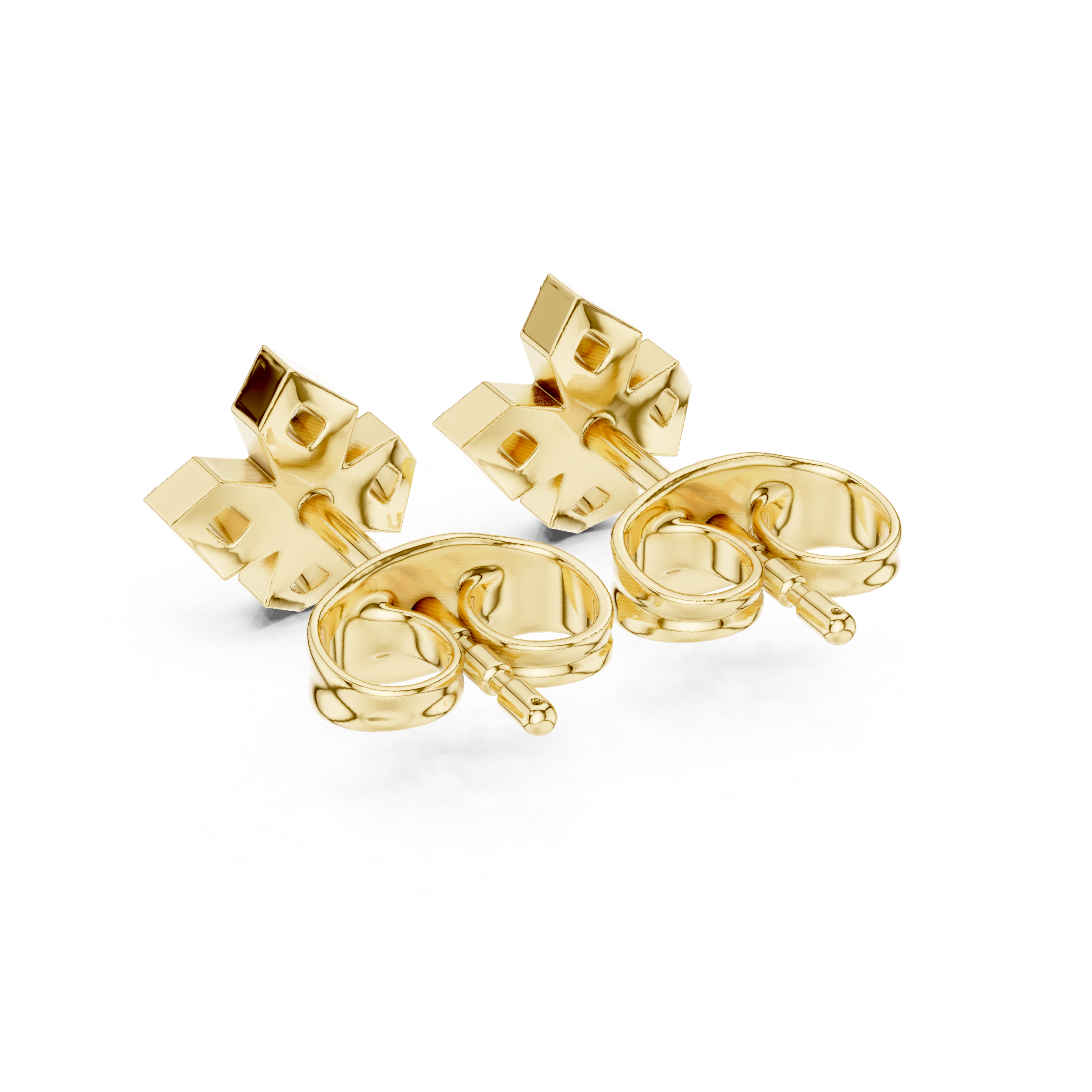 Round Brilliant Diamond Floral Cluster Stud Earrings with Cross Petal Geometry