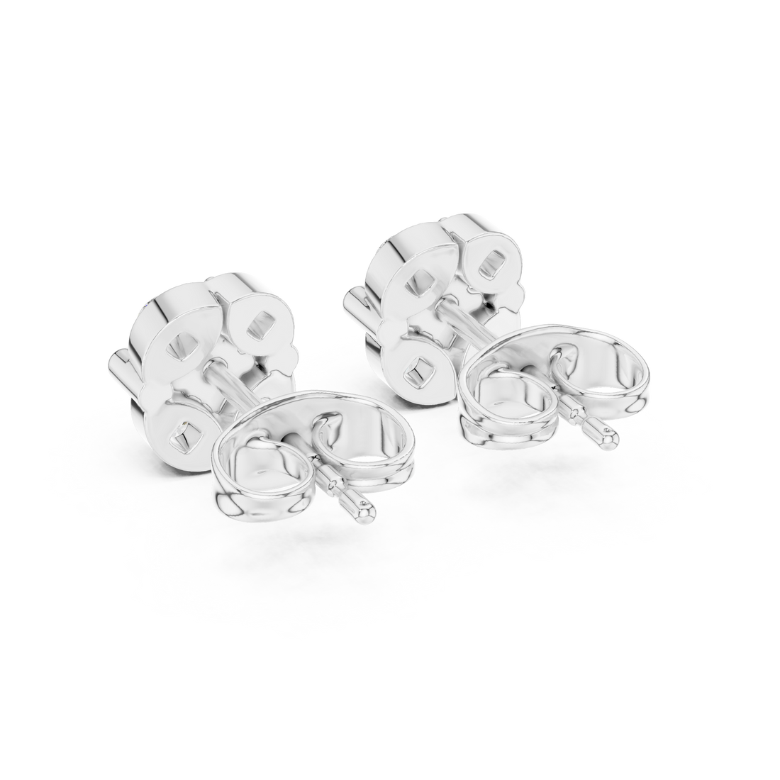 Round Brilliant Diamond Cluster Floral Stud Earrings