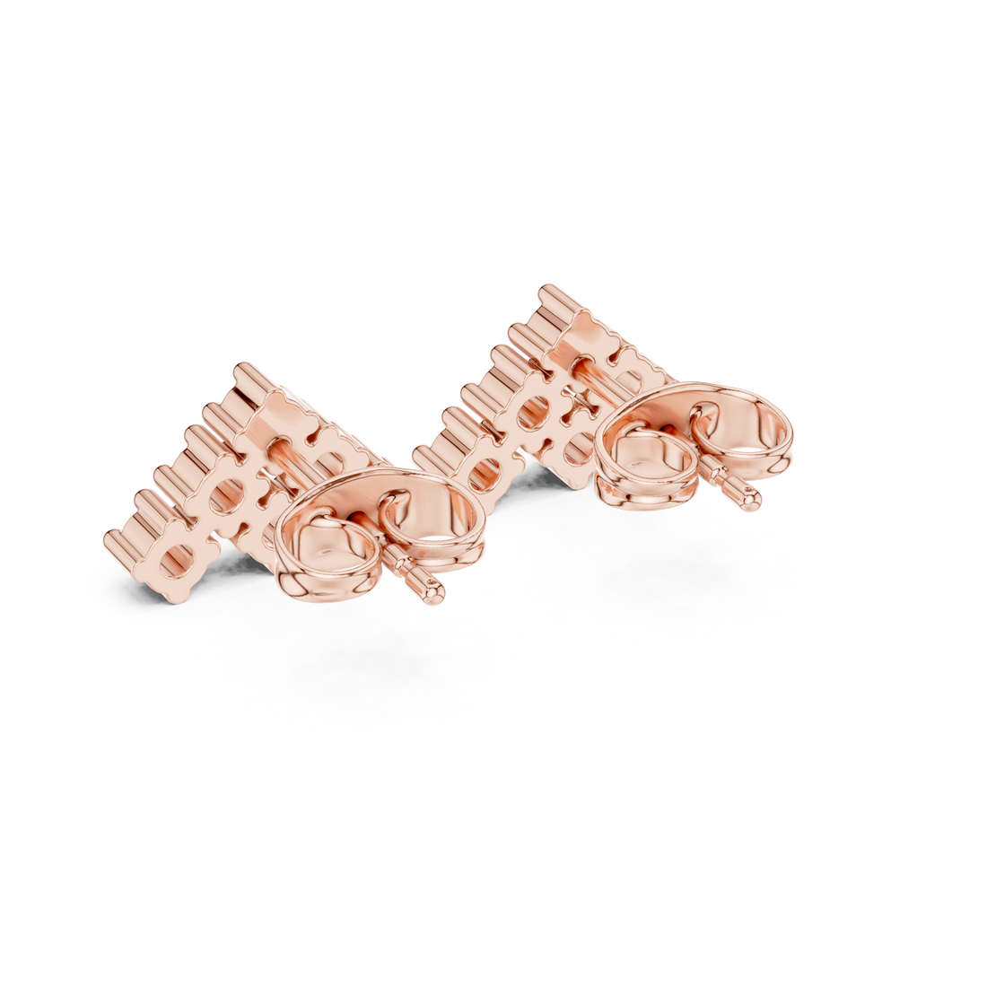 Round Cut Diamond Tiered Cluster Stud Earrings with Structured Prong Mosaic Design