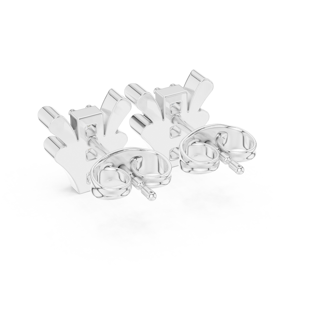 Radiant Round Diamond Floral Fan Cluster Stud Earrings