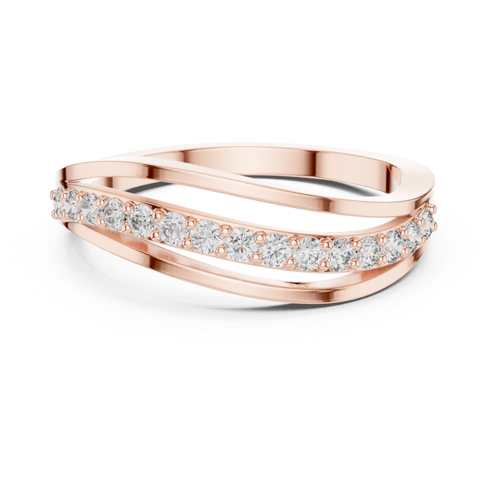 Round Cut Diamond Infinity Twist Band Ring