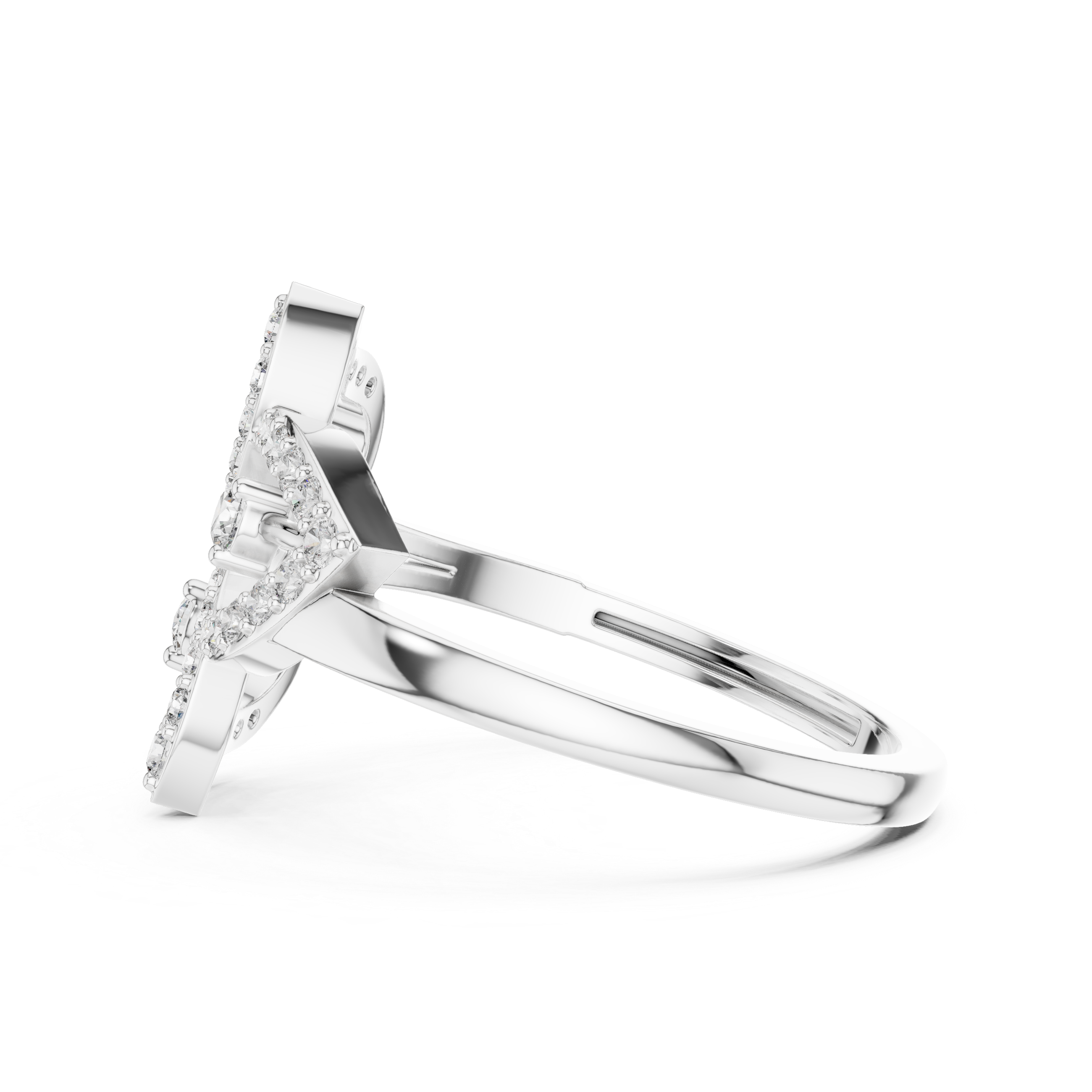 Round Cut Diamond Intertwined Twist Motif Ring