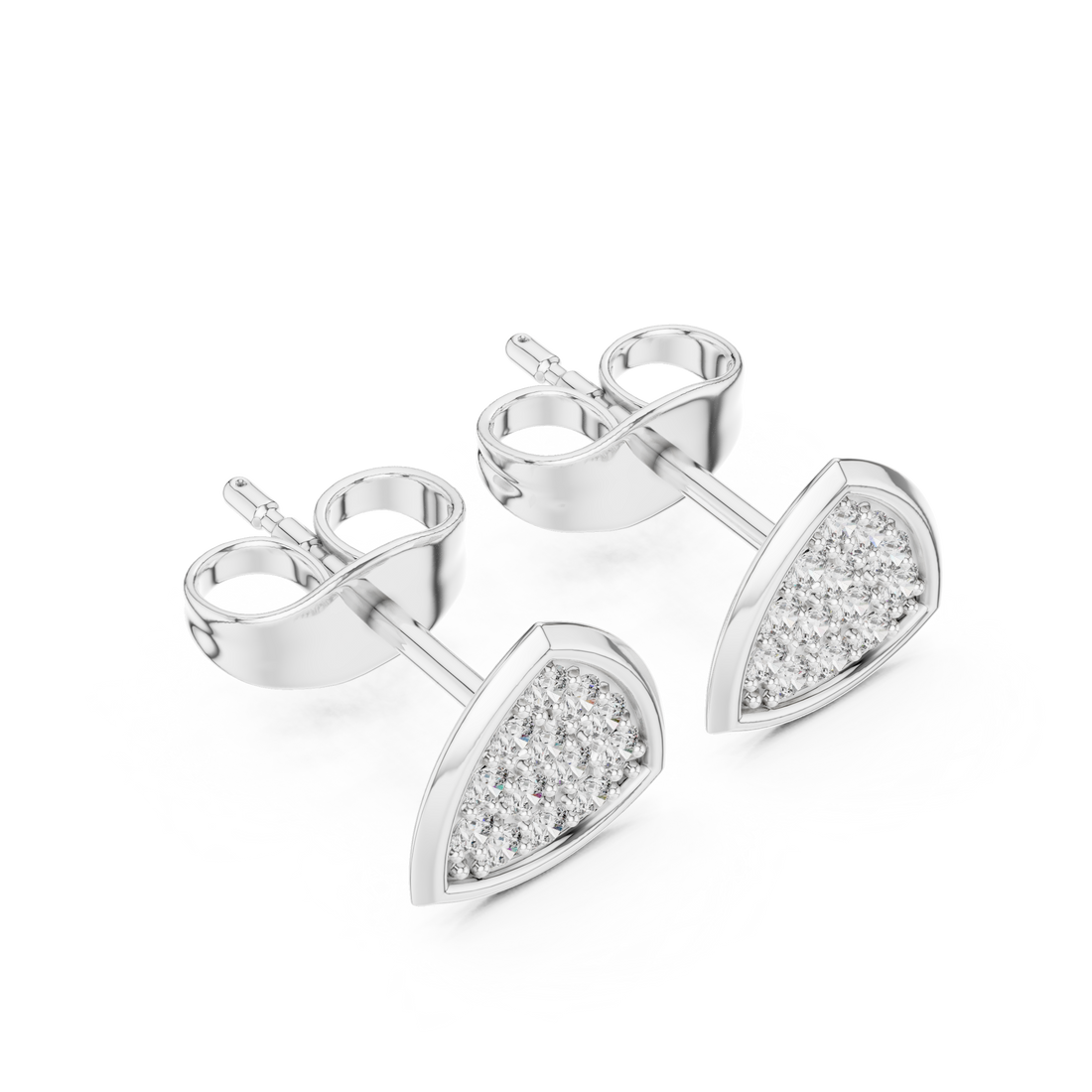 Diamond Pavé Trillion Cluster Stud Earrings