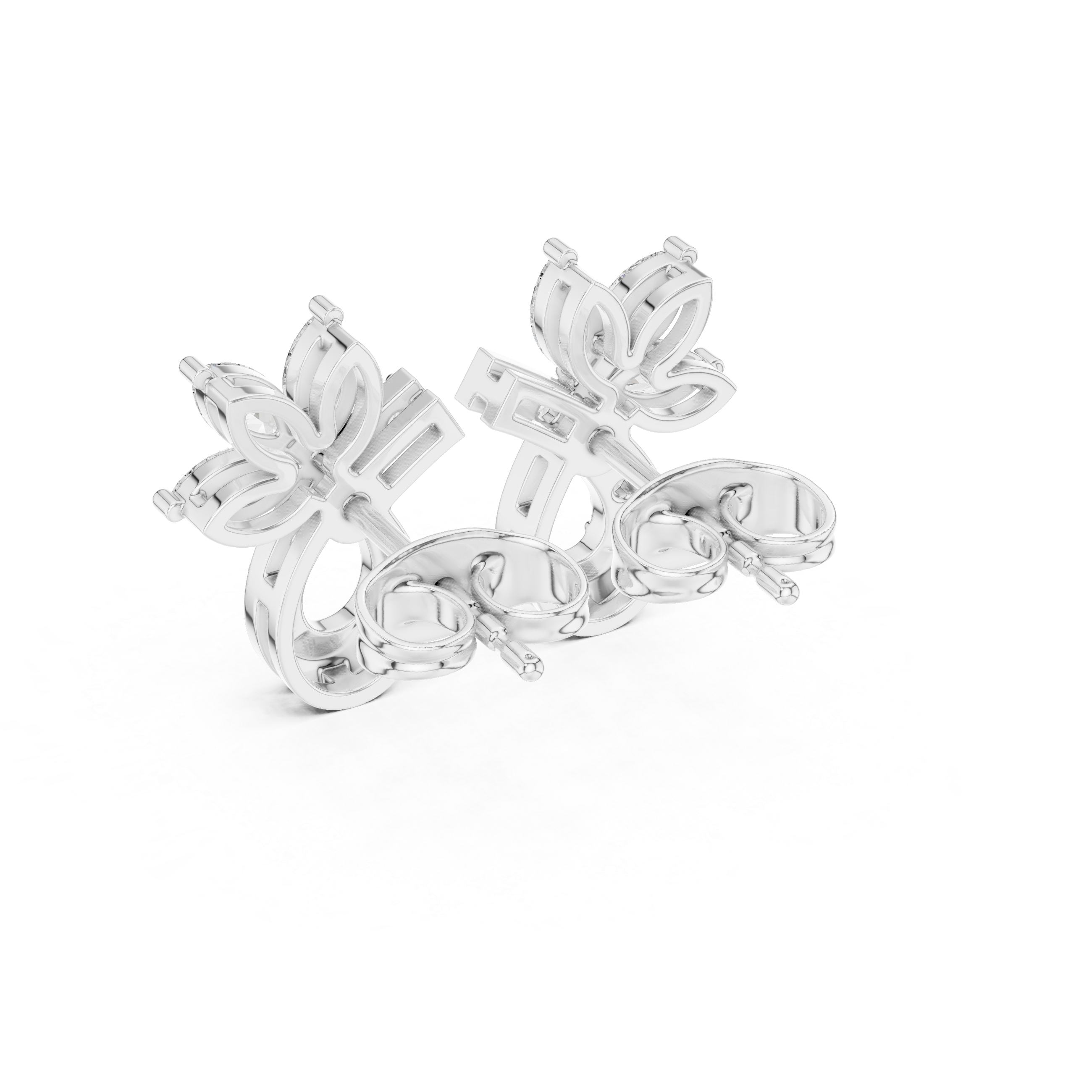 Luxury marquise and round cut diamond floral teardrop earrings for women