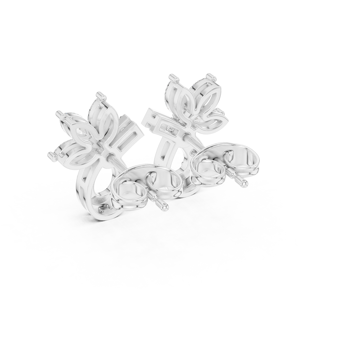 Luxury marquise and round cut diamond floral teardrop earrings for women