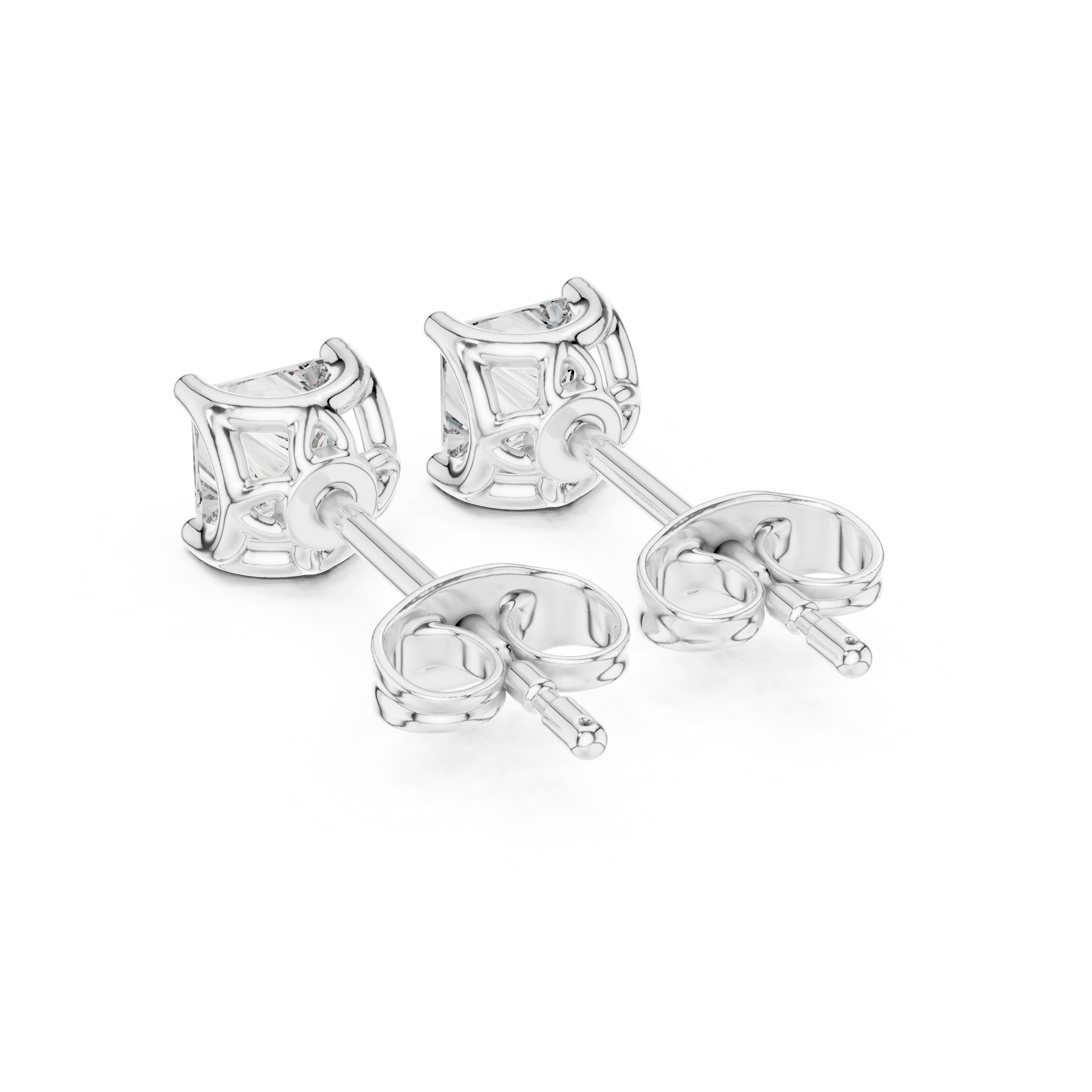 Luxury princess cut diamond classic solitaire earrings for women