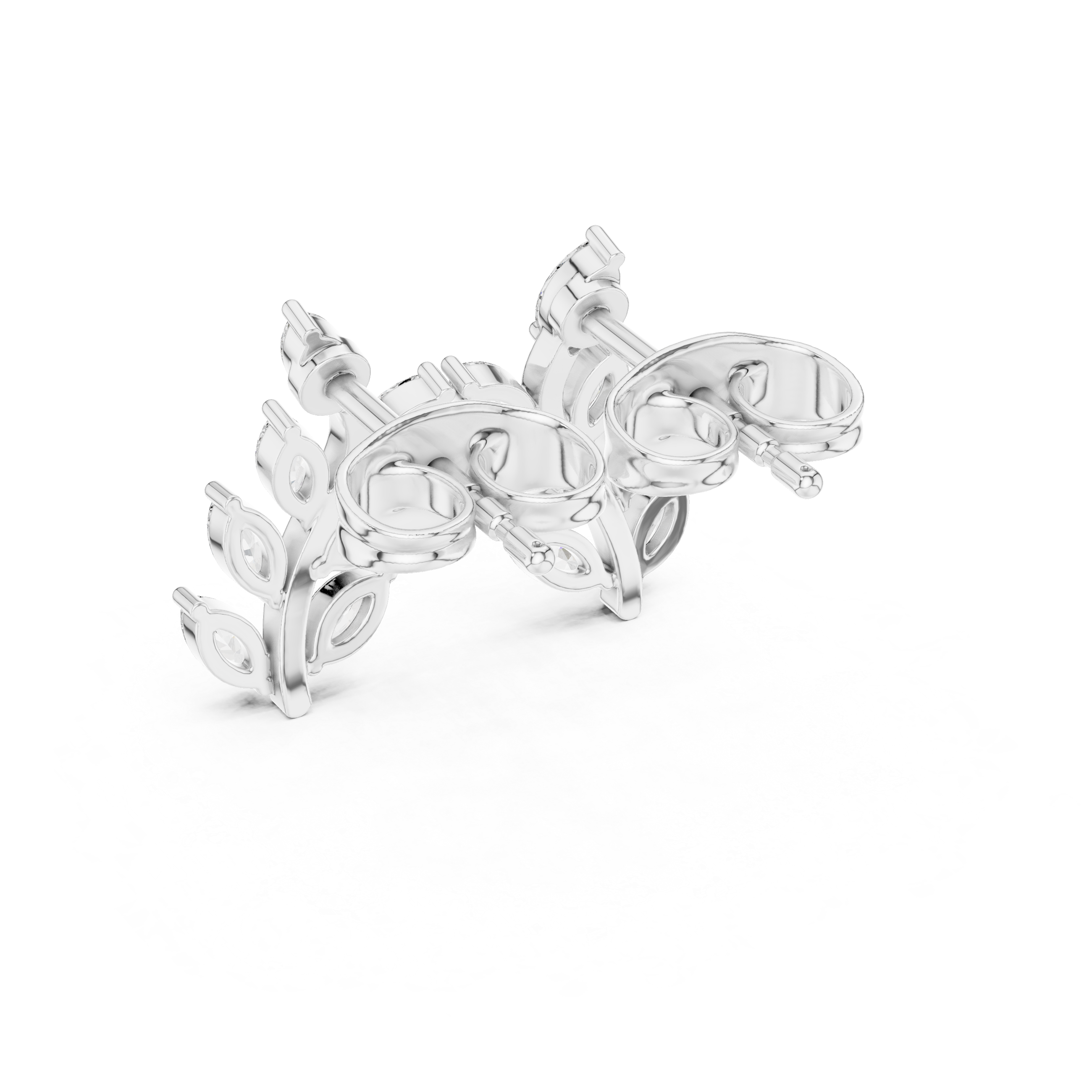 Luxury marquise cut diamond leaf vine earrings for women