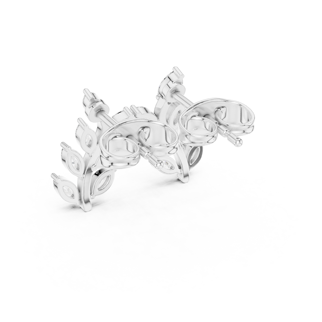 Luxury marquise cut diamond leaf vine earrings for women