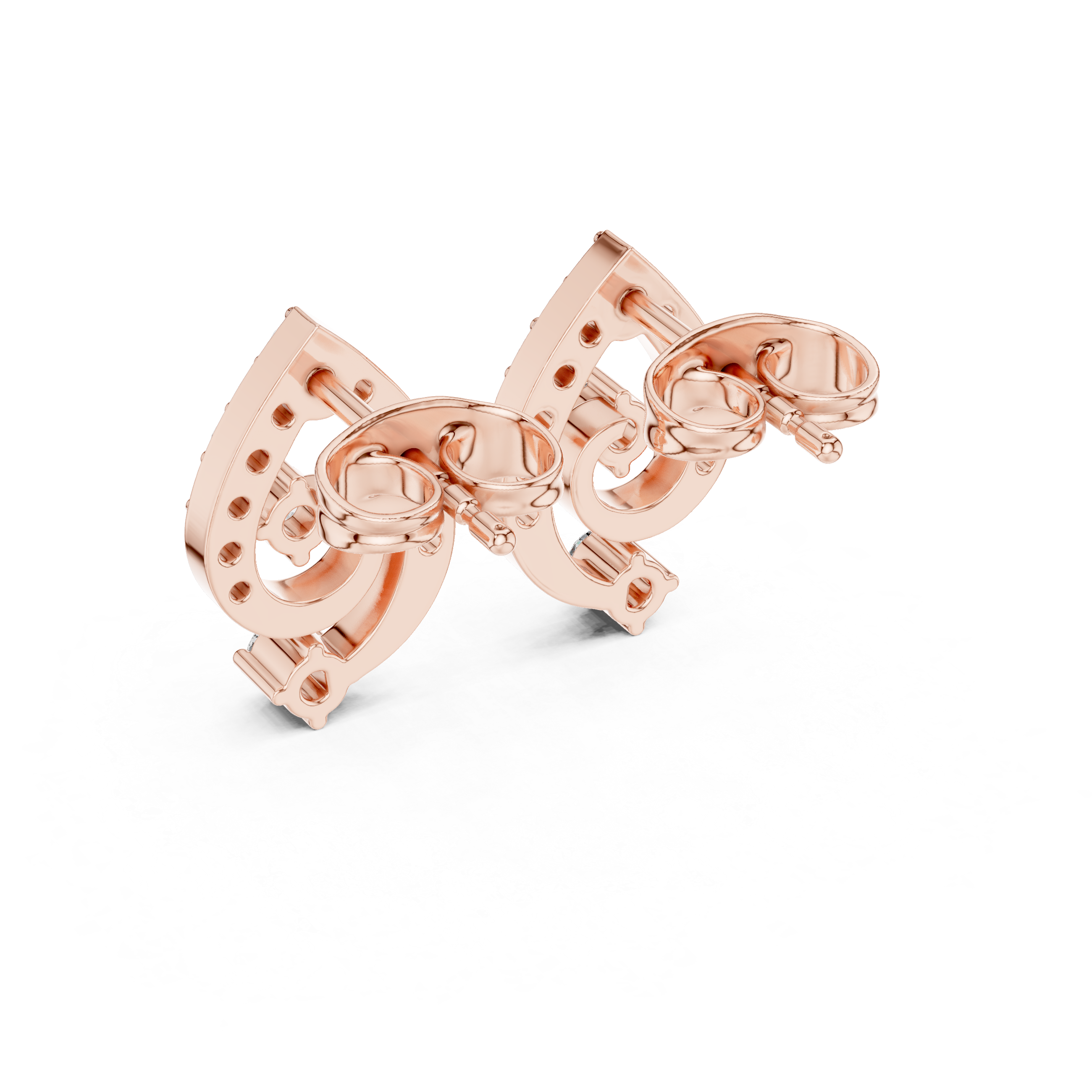 Elegant round diamond teardrop swirl cluster stud earrings design