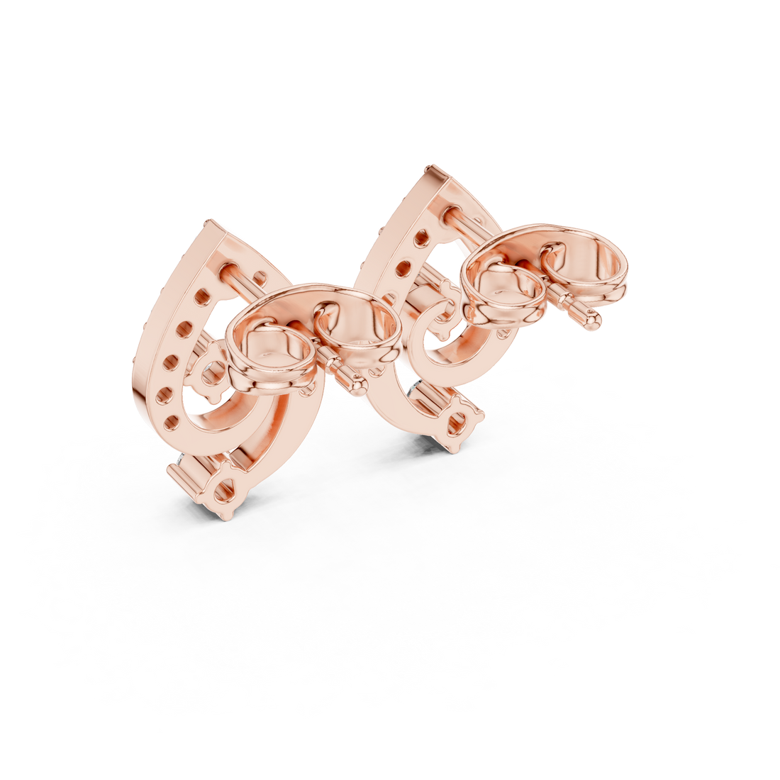 Elegant round diamond teardrop swirl cluster stud earrings design