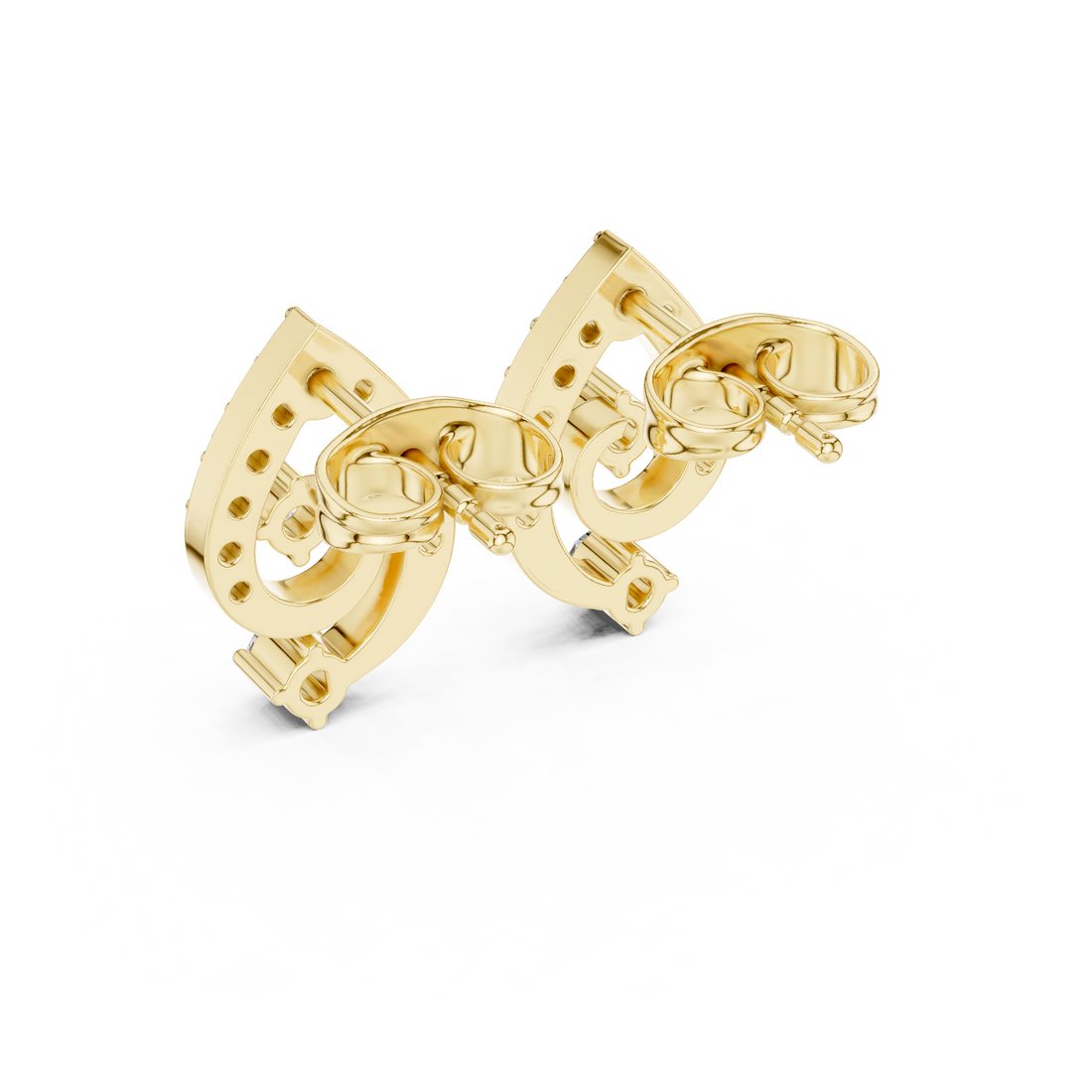 Round diamond teardrop swirl cluster stud earrings modern elegant style