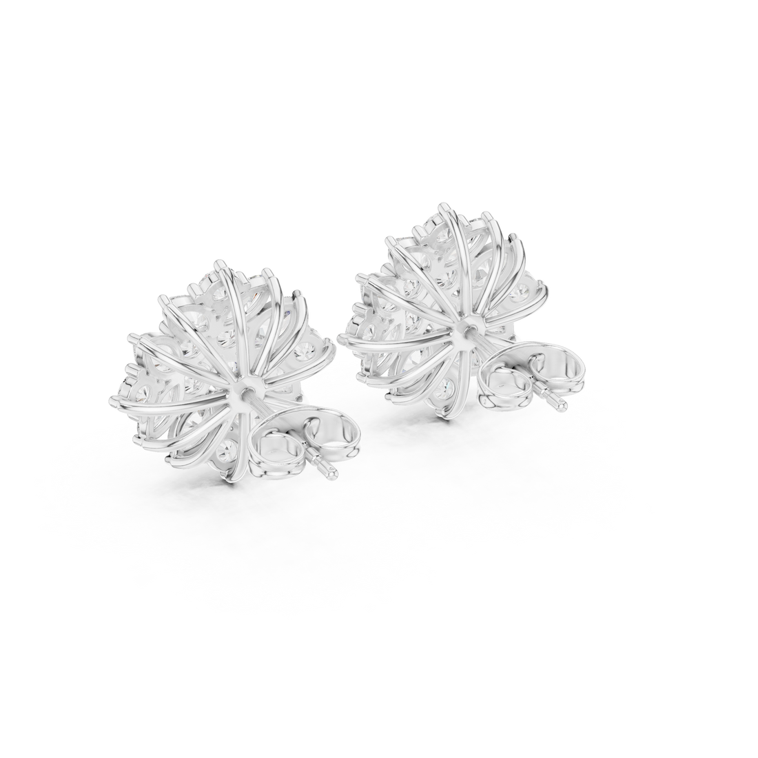 Luxury marquise and round cut diamond floral earrings for women