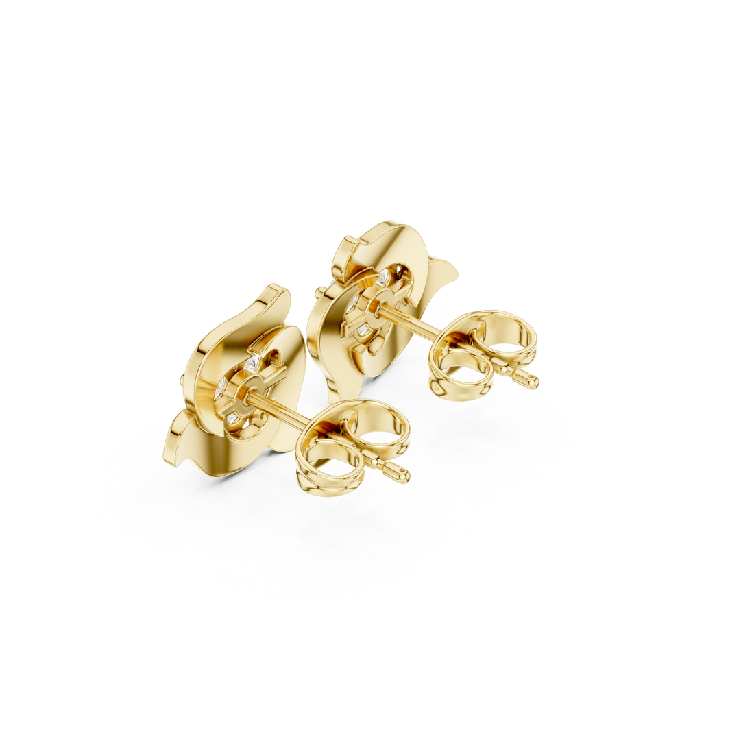 Timeless round diamond trio floral abstract stud earrings elegant look