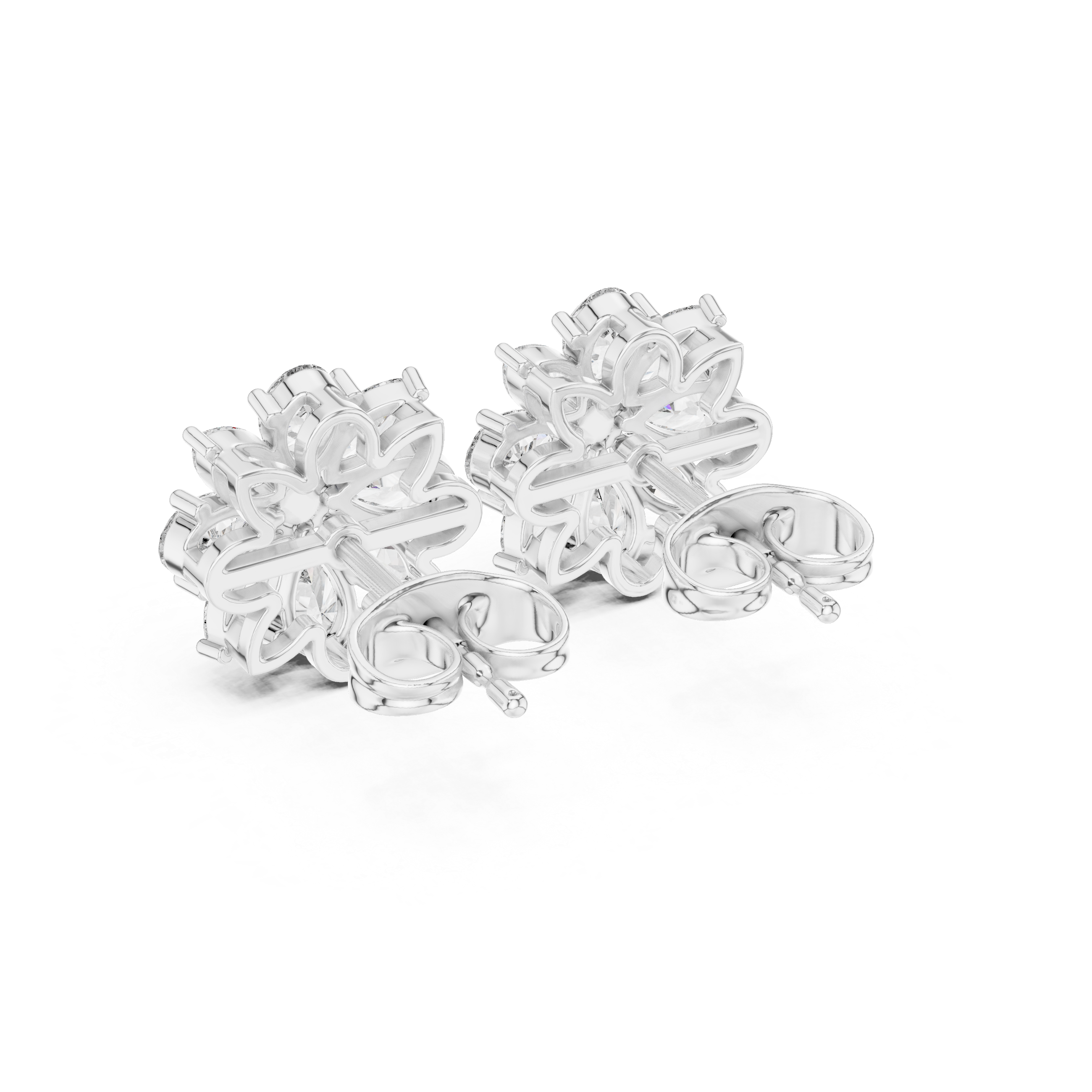 Luxury pear and marquise diamond floral earrings for women