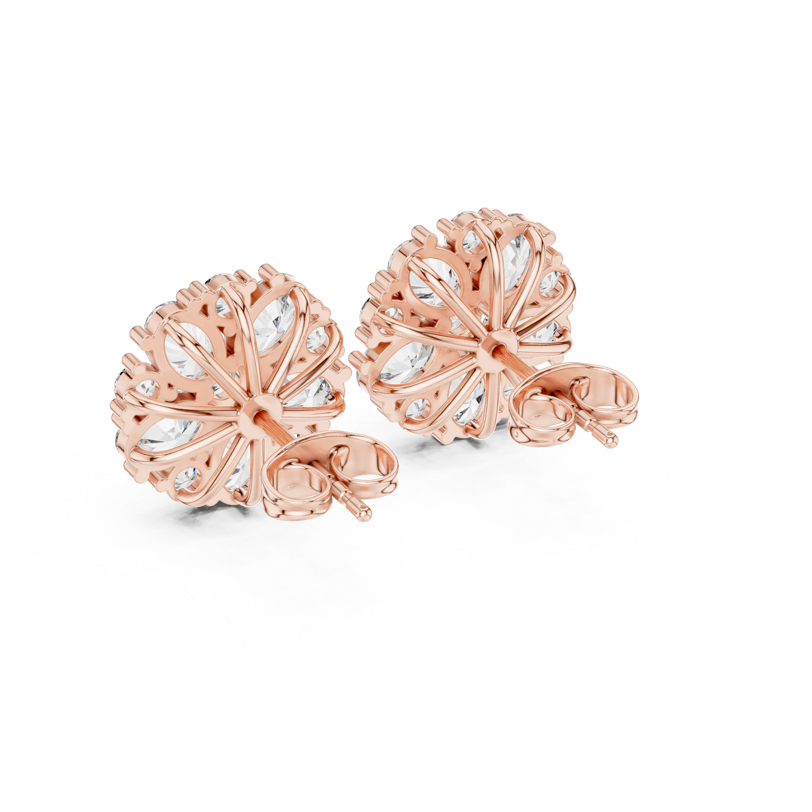 Designer floral pendant necklace inspired by blooming flower motif.