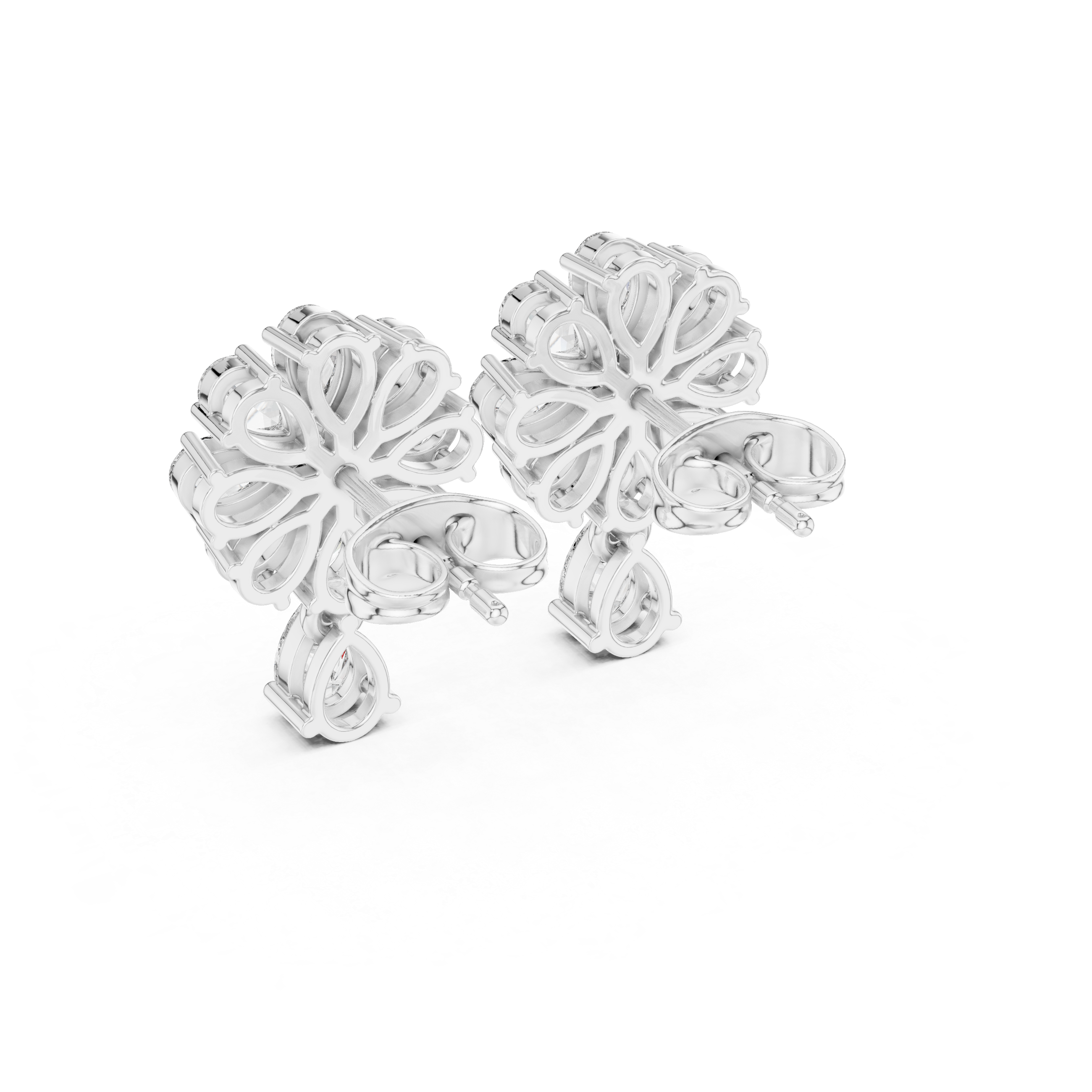 Designer stud nose pin featuring small gemstone centerpiece and secure fit.