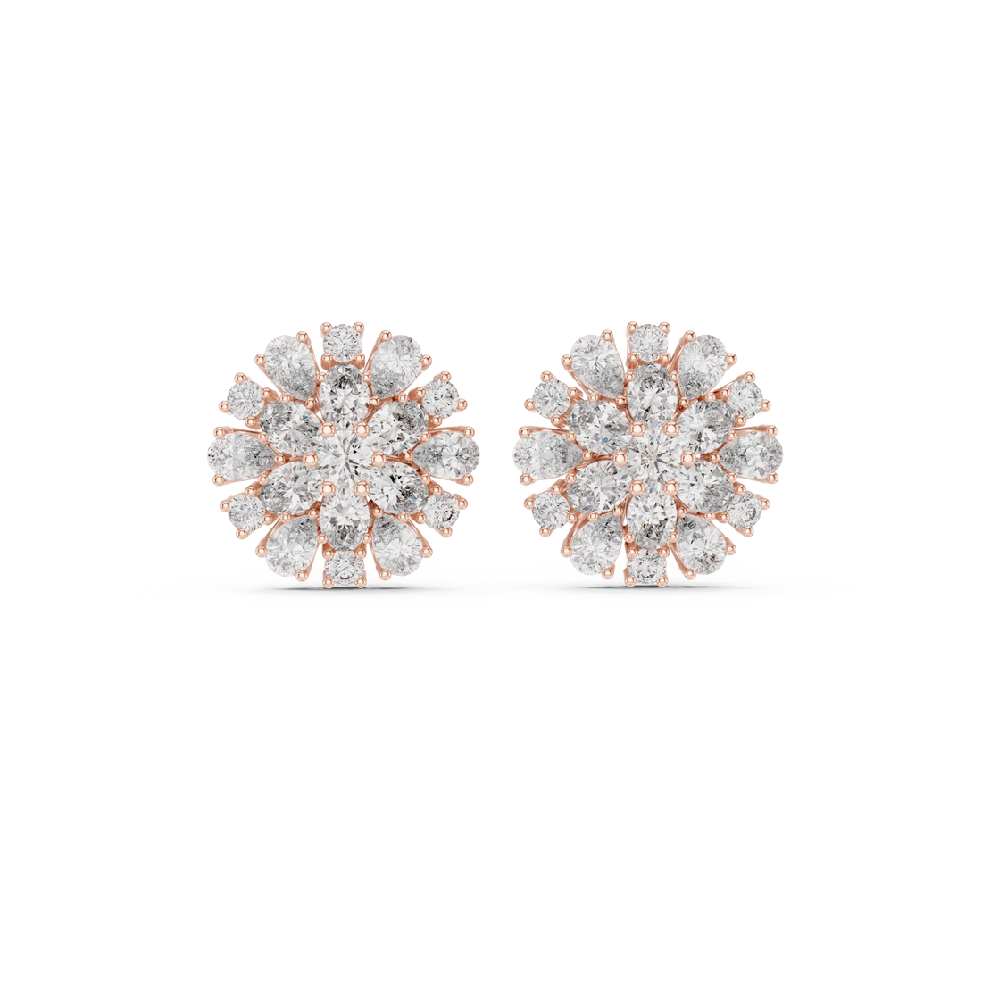 Luxury cluster diamond ring featuring multiple small stones forming dazzling centerpiece.