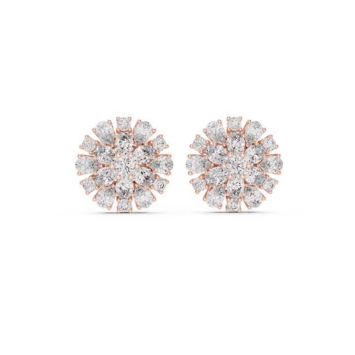 Luxury cluster diamond ring featuring multiple small stones forming dazzling centerpiece.
