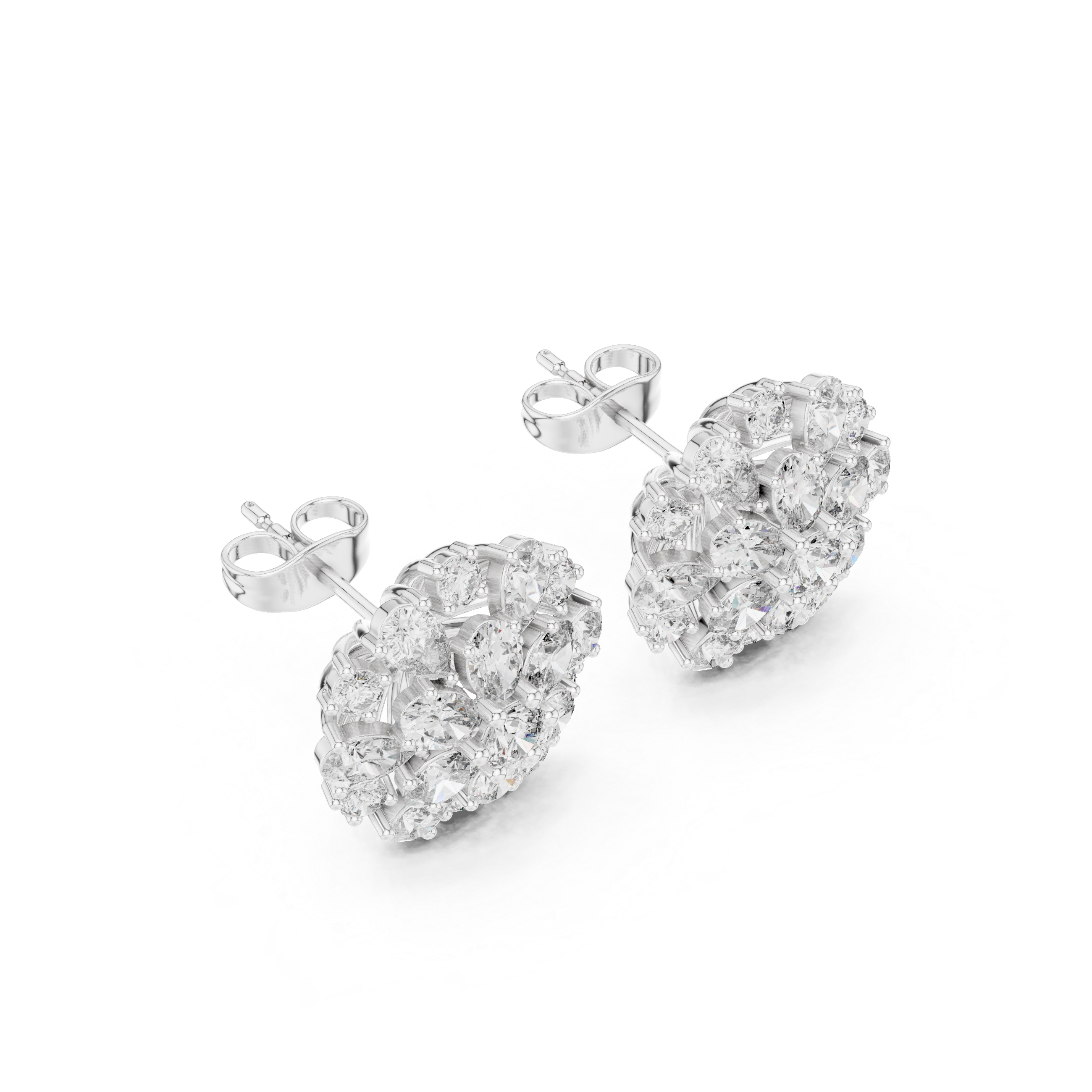 Designer floral diamond ring inspired by blooming flower patterns.