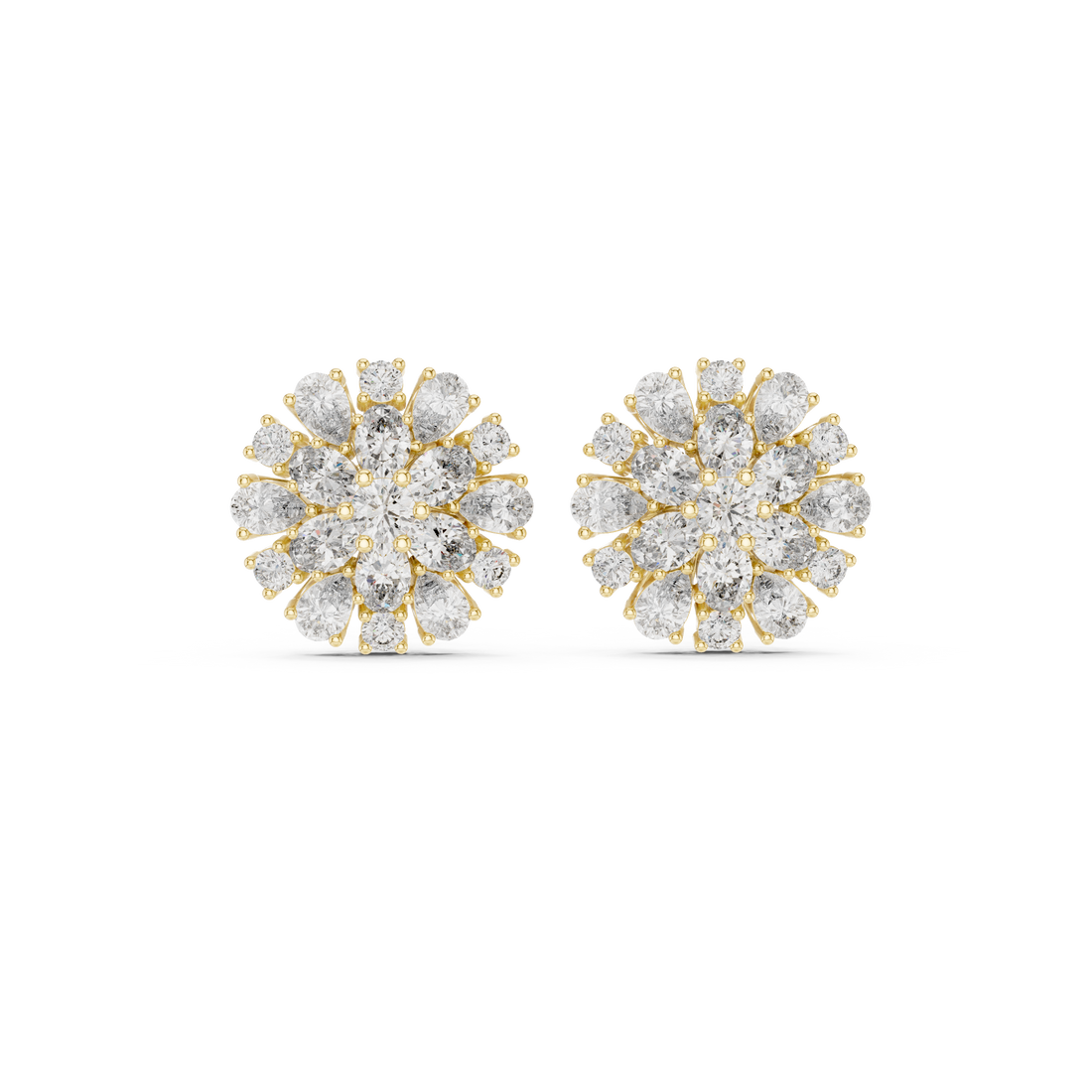 Modern triangle stud earrings with geometric design and contemporary appearance.