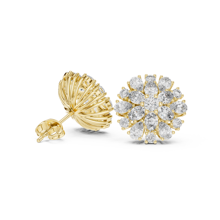 Designer crescent-shaped earrings with curved modern silhouette.
