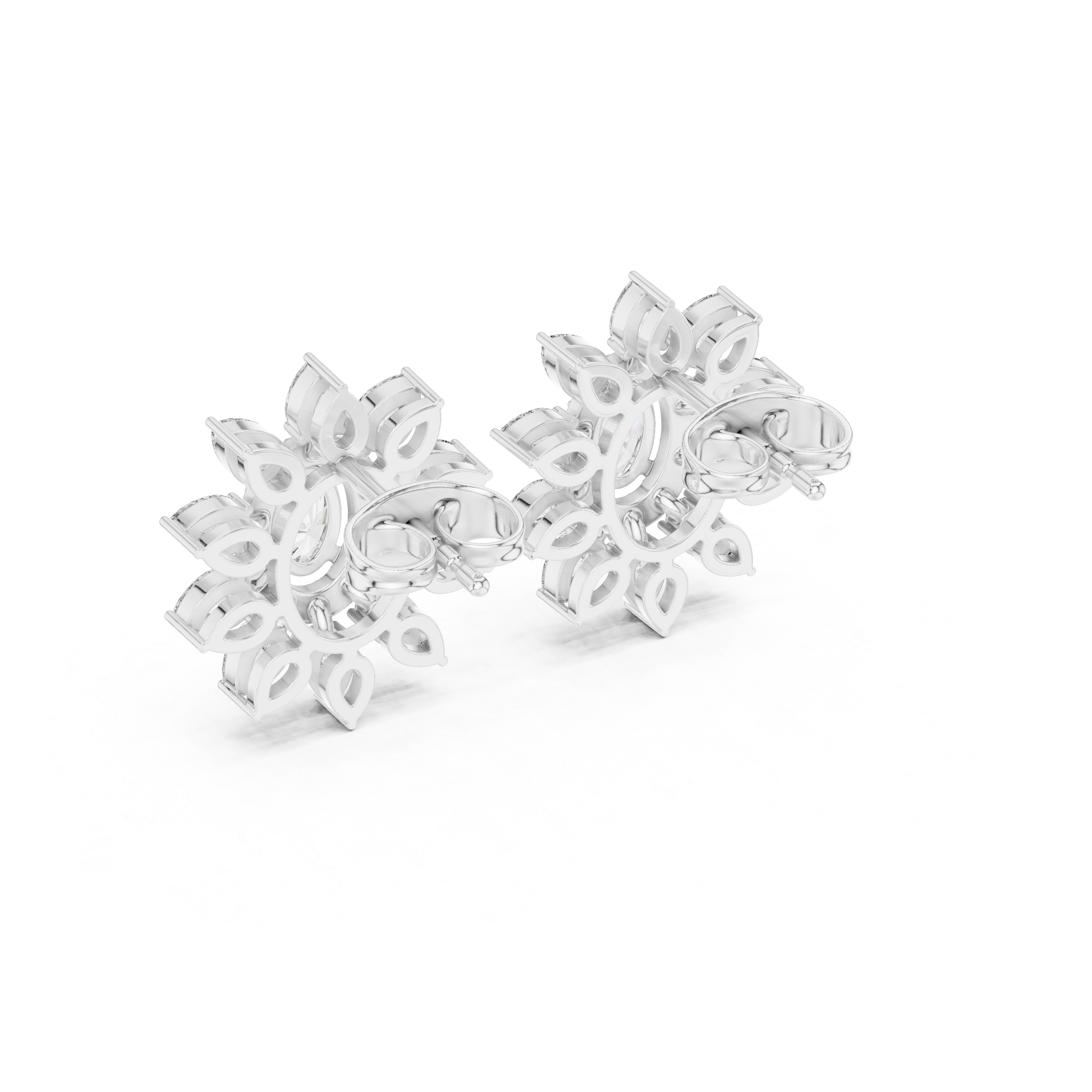 Luxury diamond brooch featuring intricate symmetrical pattern.