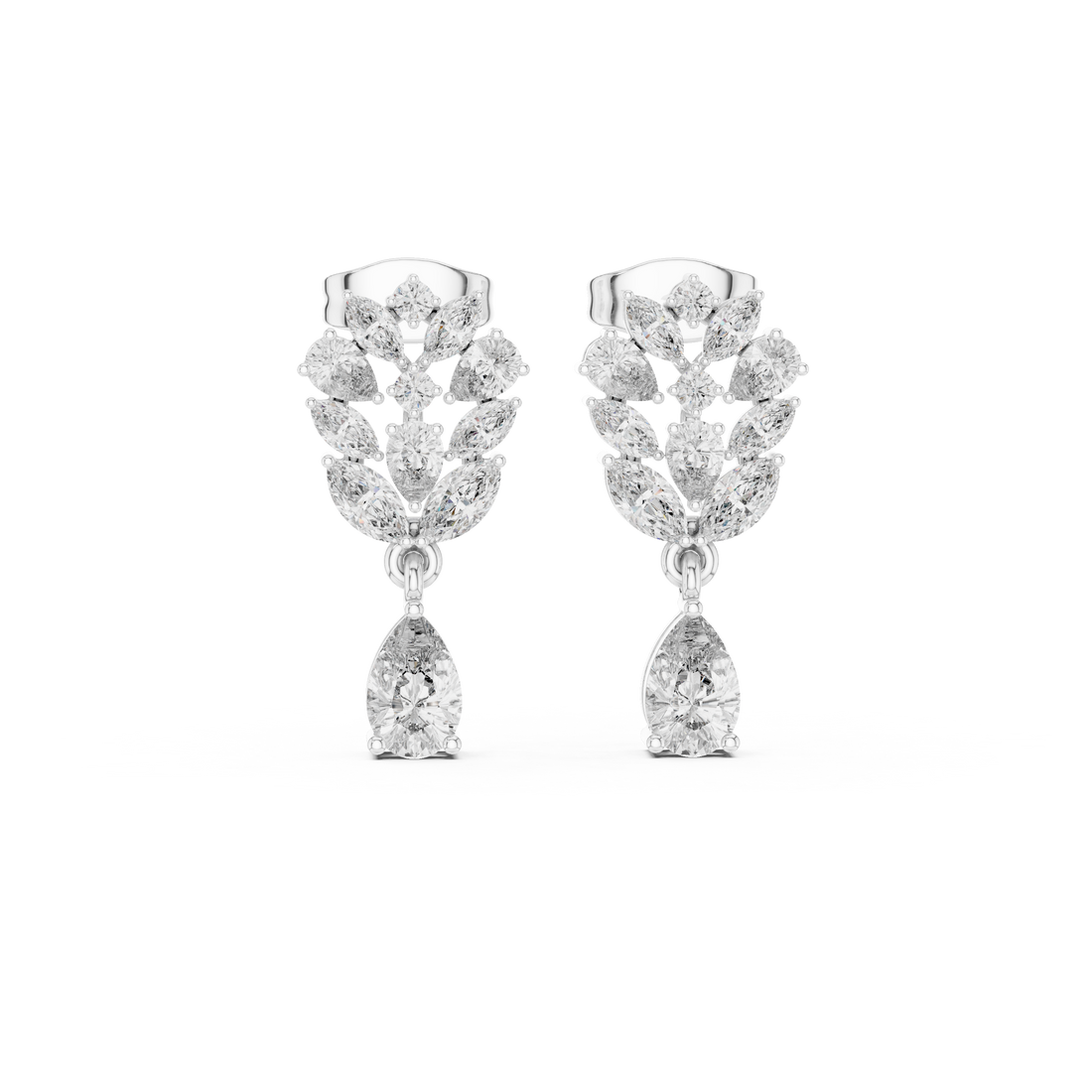 Stylish gemstone stud earrings featuring colorful sparkle.