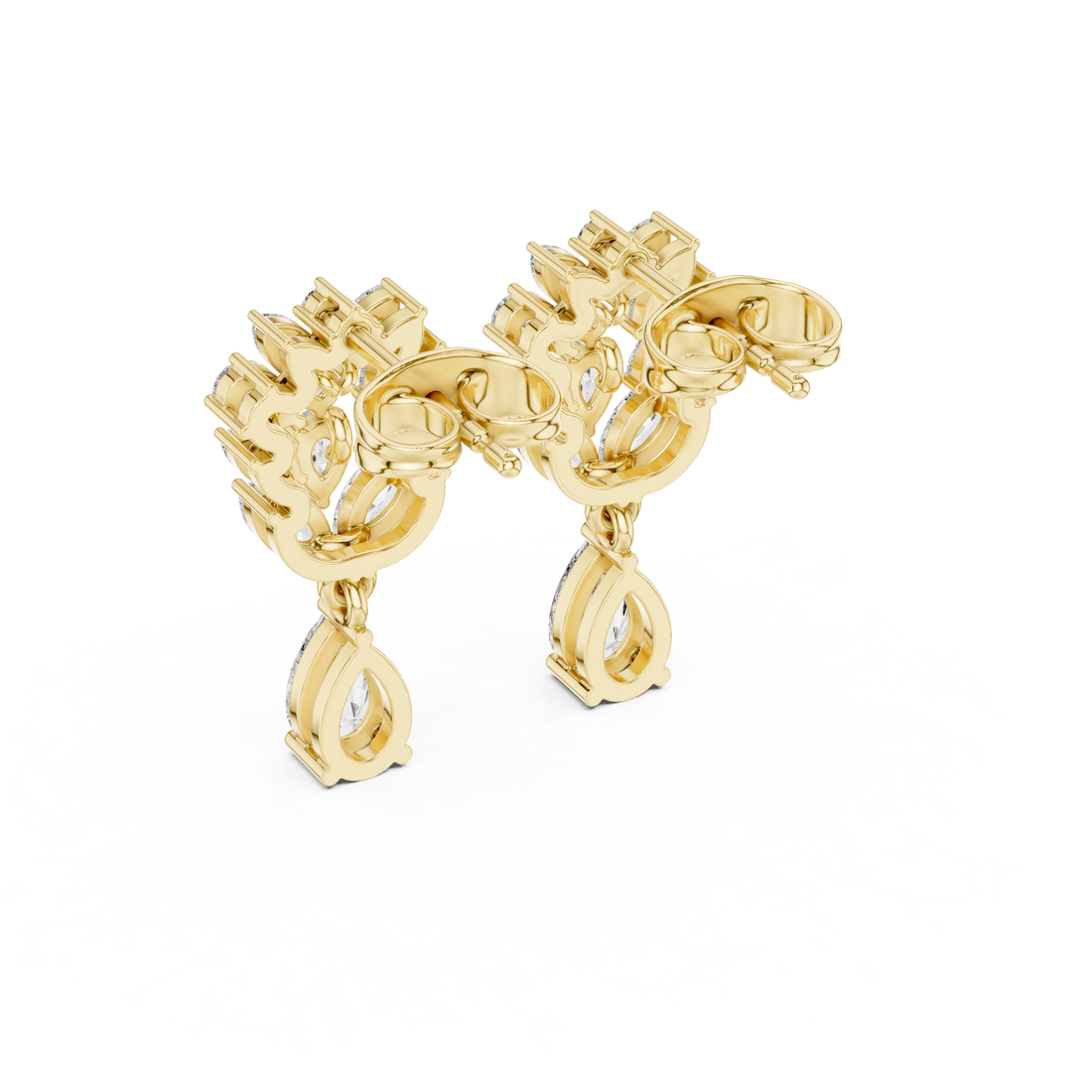 Luxury diamond stud earrings featuring brilliant-cut stones.