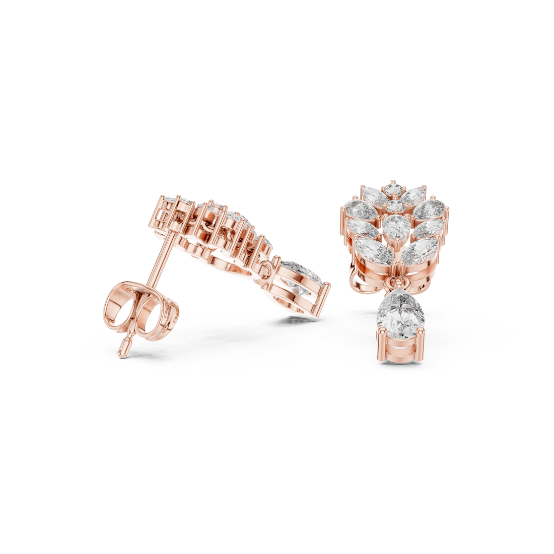 Classic halo diamond ring with sparkling side stones.