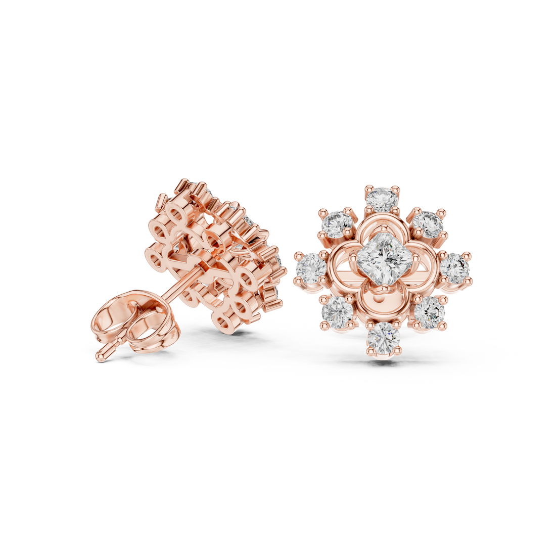 Gold toe ring with floral engraving.