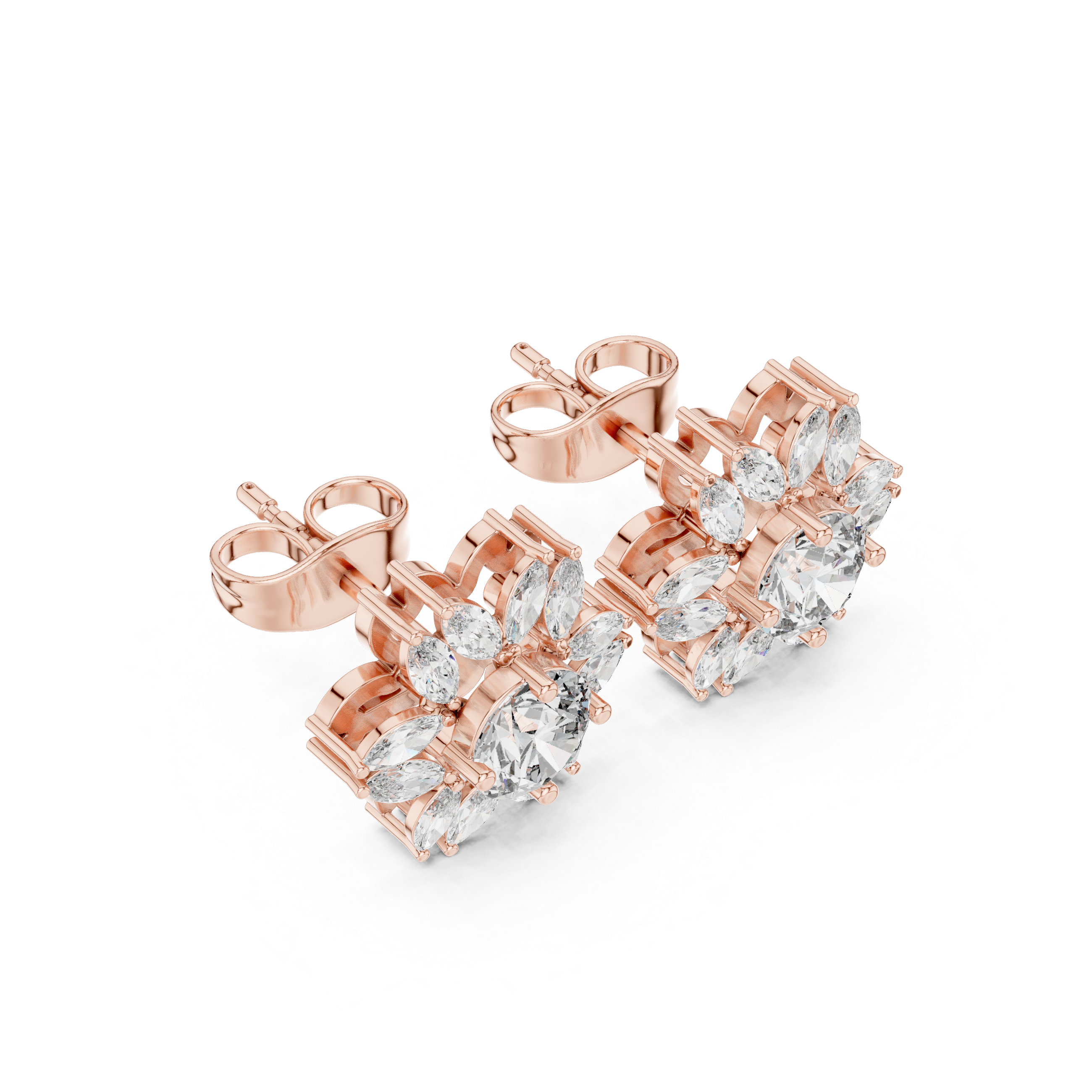 Wedding jewellery set in polished gold.