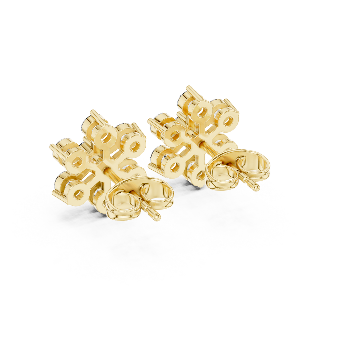 Classic diamond stud earrings.