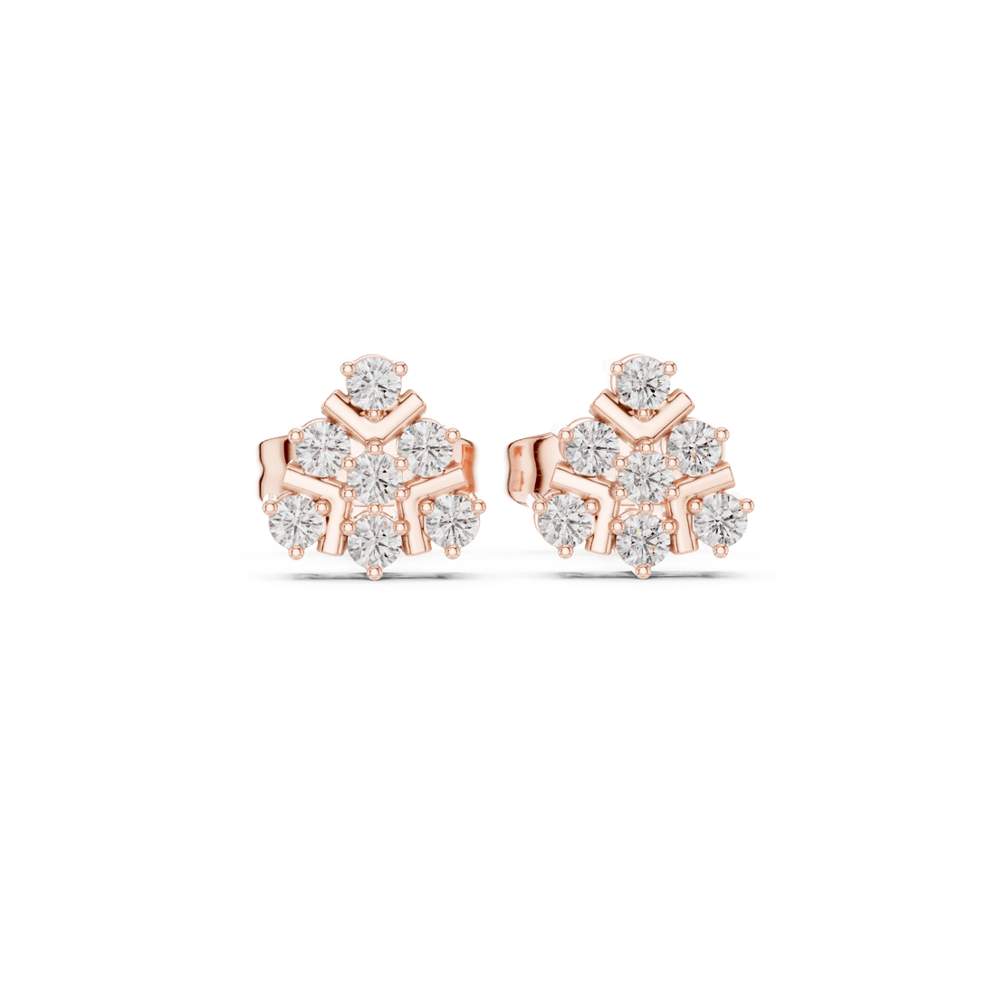 Small diamond hoop earrings with sleek design.