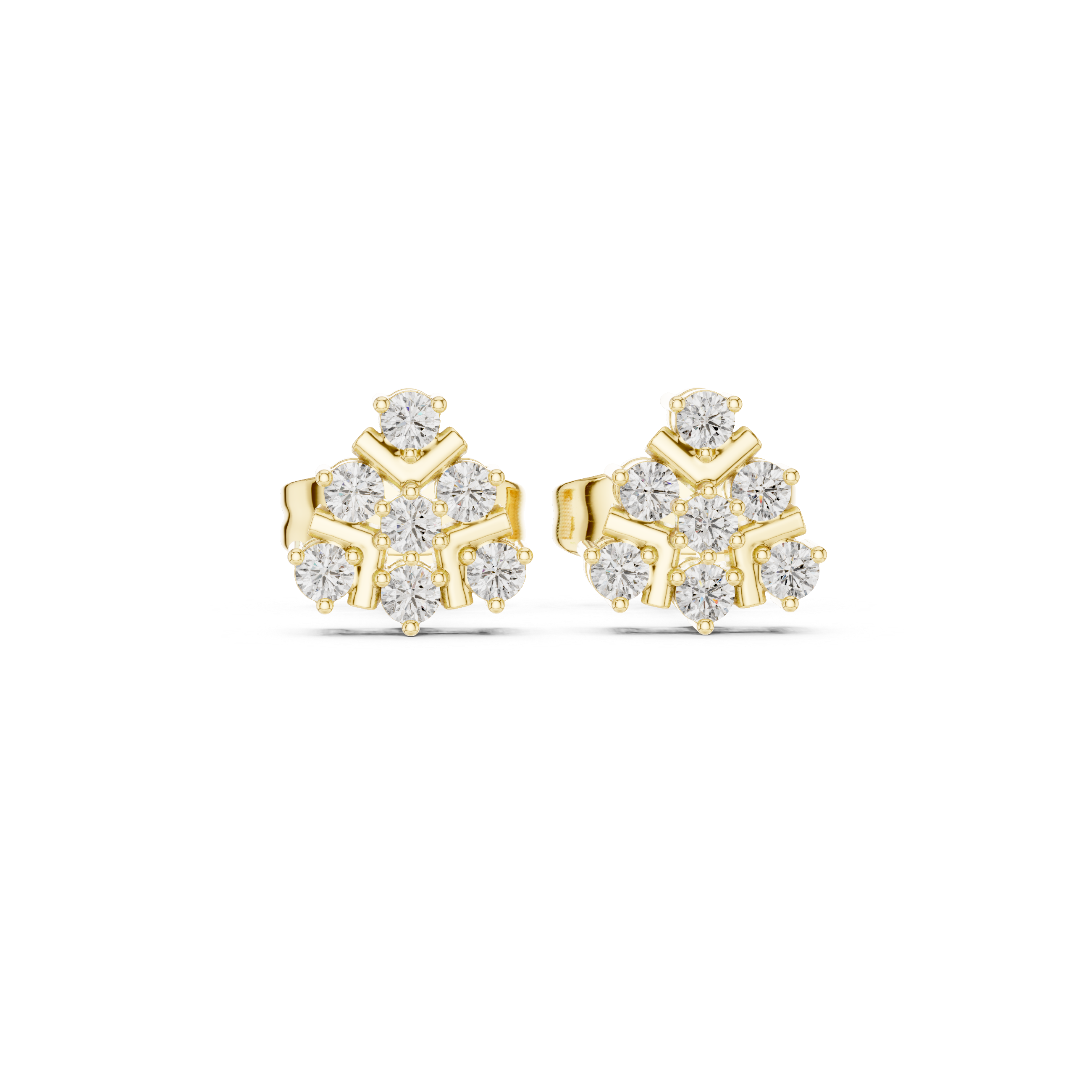 Classic round stud earrings in white gold.