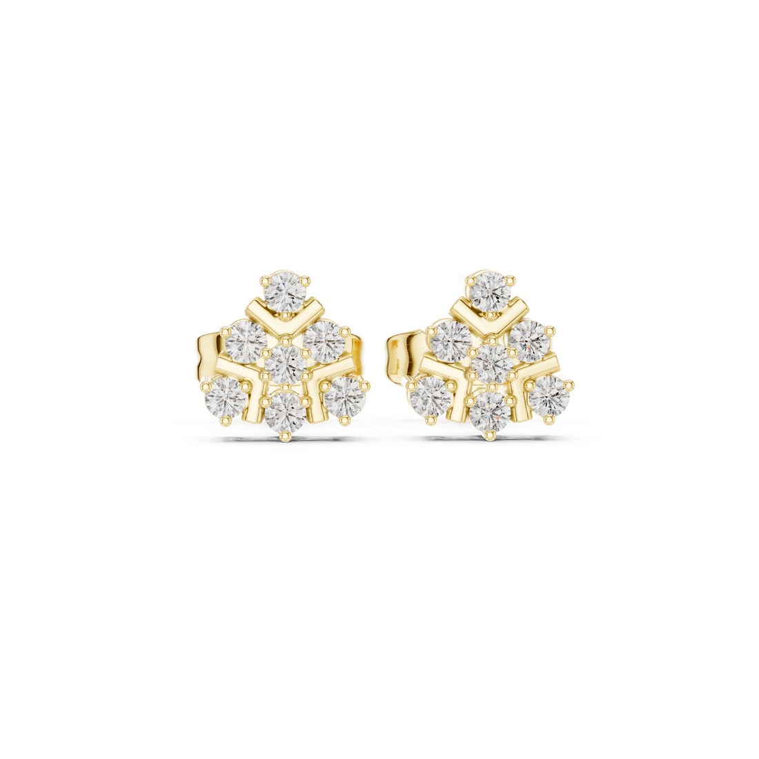 Classic round stud earrings in white gold.