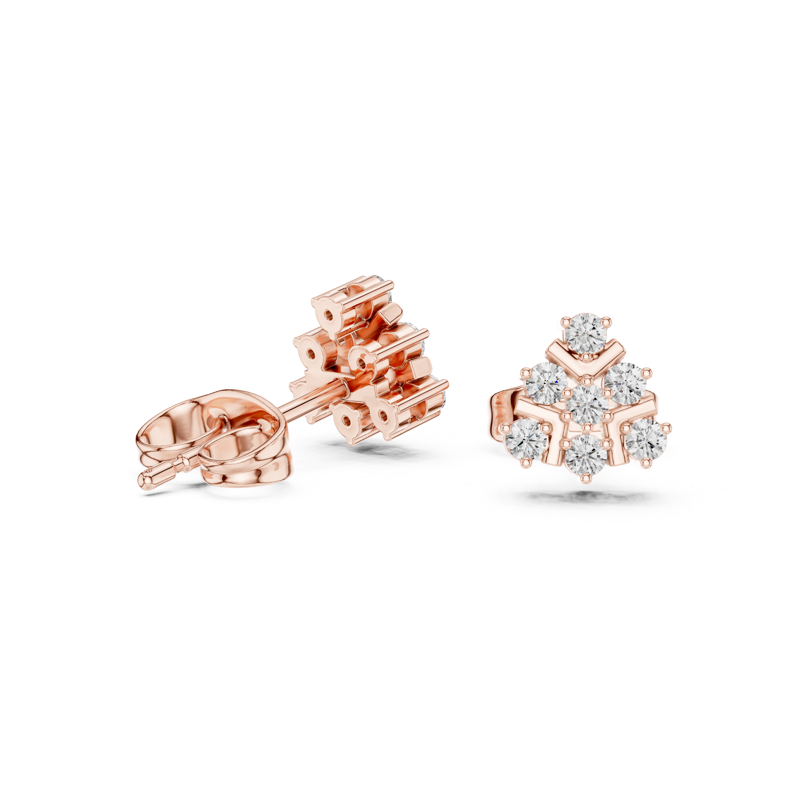 Rose gold drop earrings with modern style.