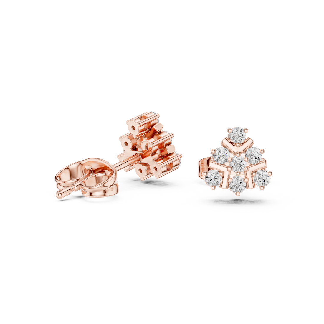 Rose gold drop earrings with modern style.