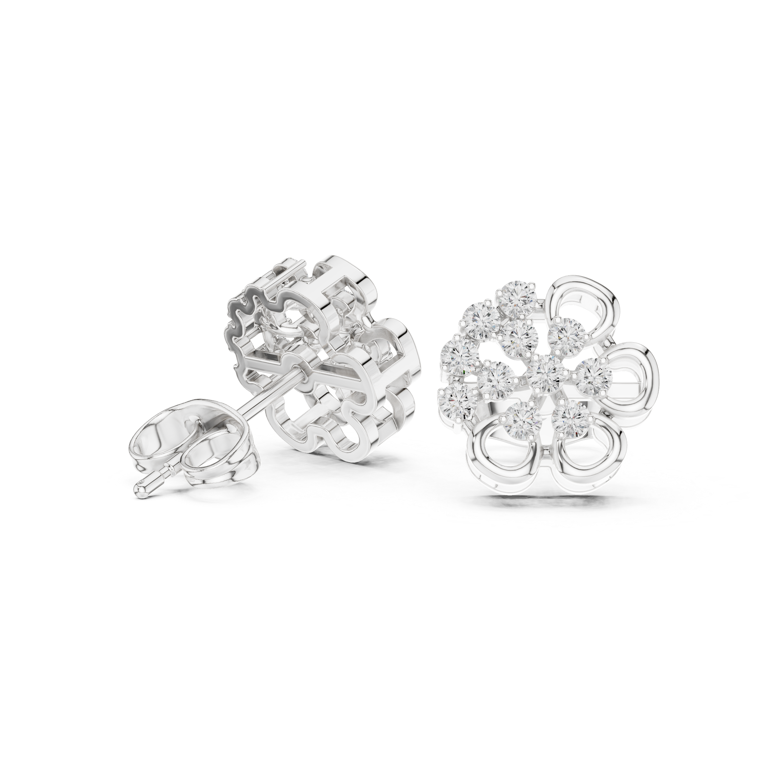 Diamond brooch with sparkling finish.