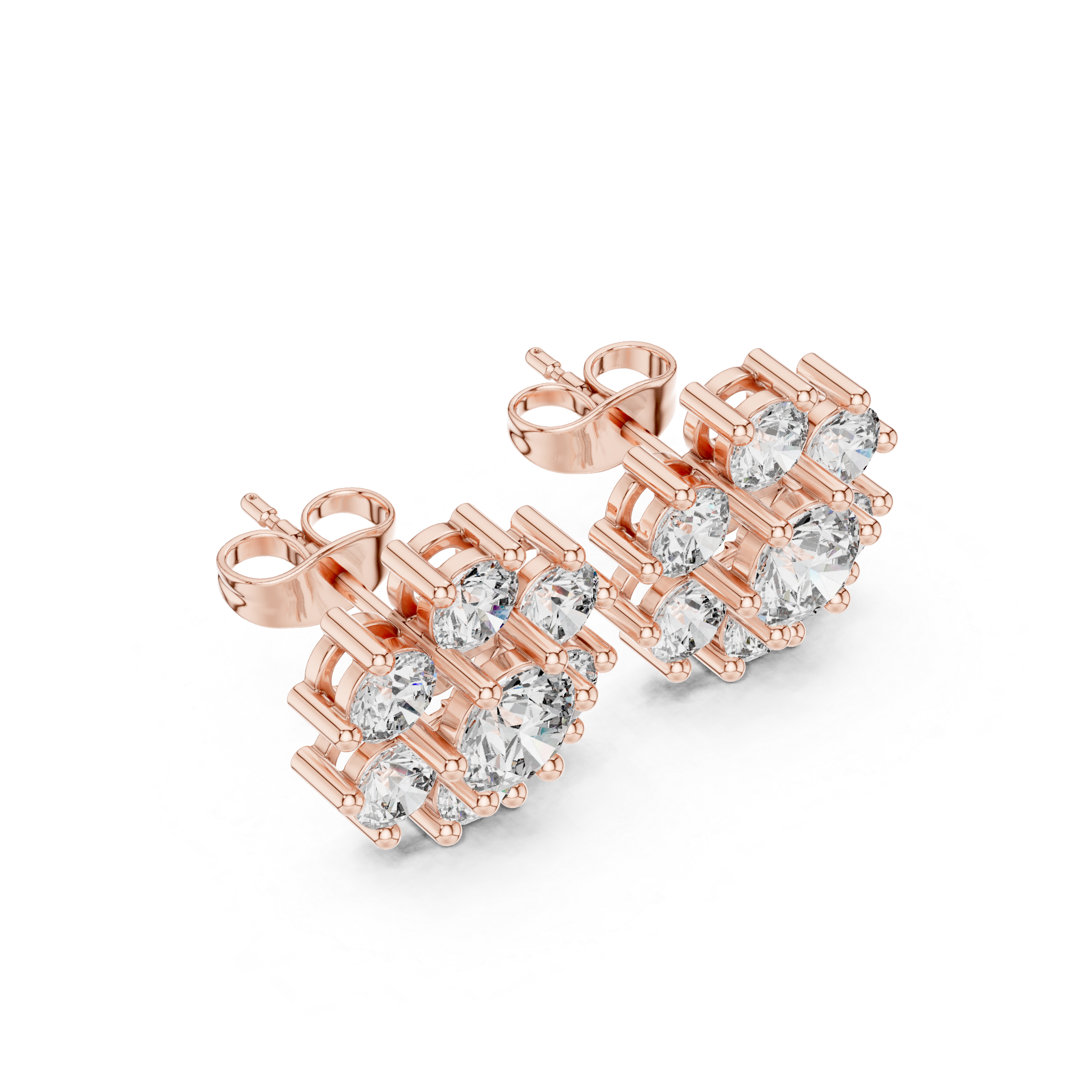 Diamond stud earrings with classic sparkle.