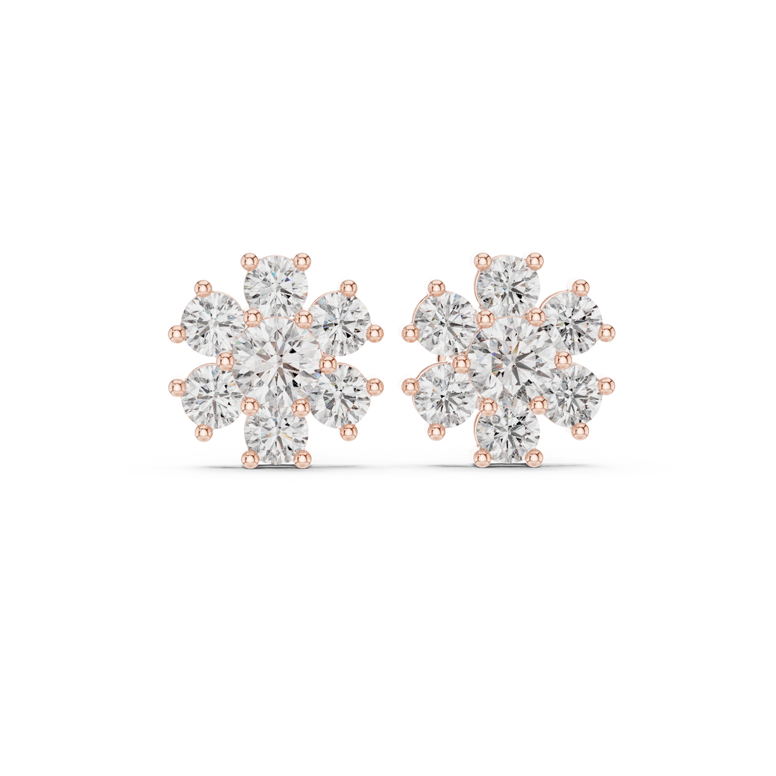 Geometric earrings with angular design.