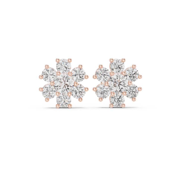 Geometric earrings with angular design.