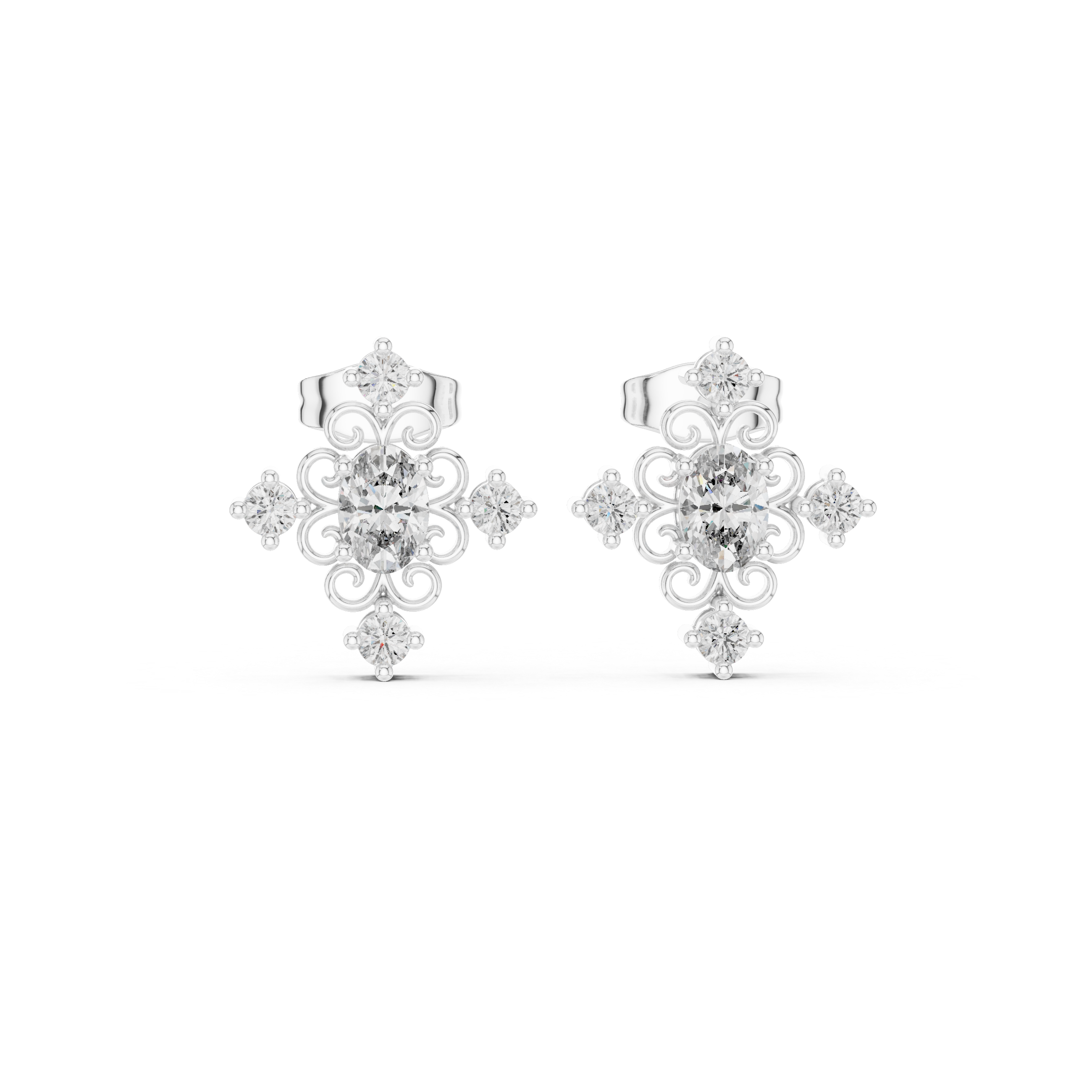 Small gold stud earrings with smooth finish.
