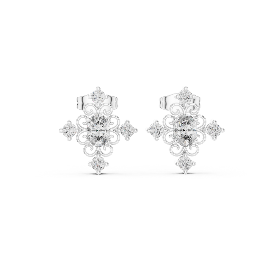 Small gold stud earrings with smooth finish.