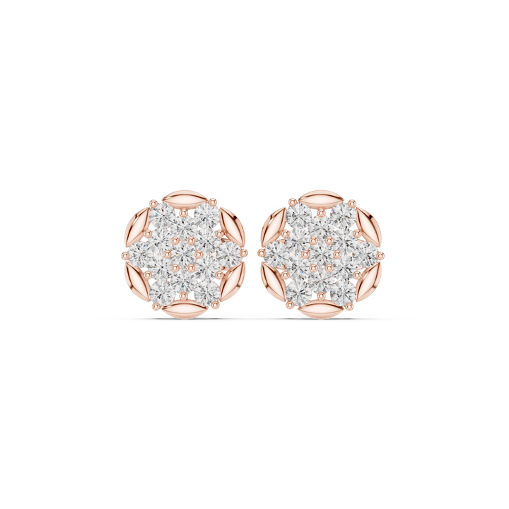 Small diamond earrings with polished setting.