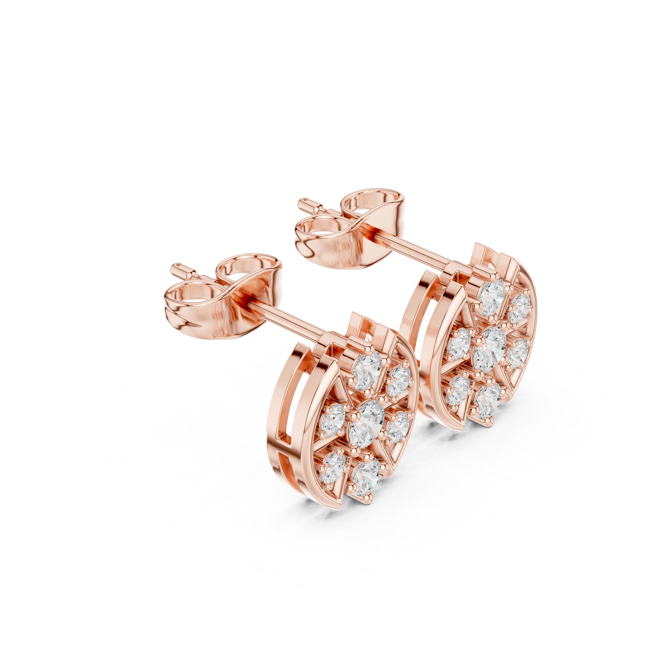 Diamond jacket earrings with added sparkle frame.